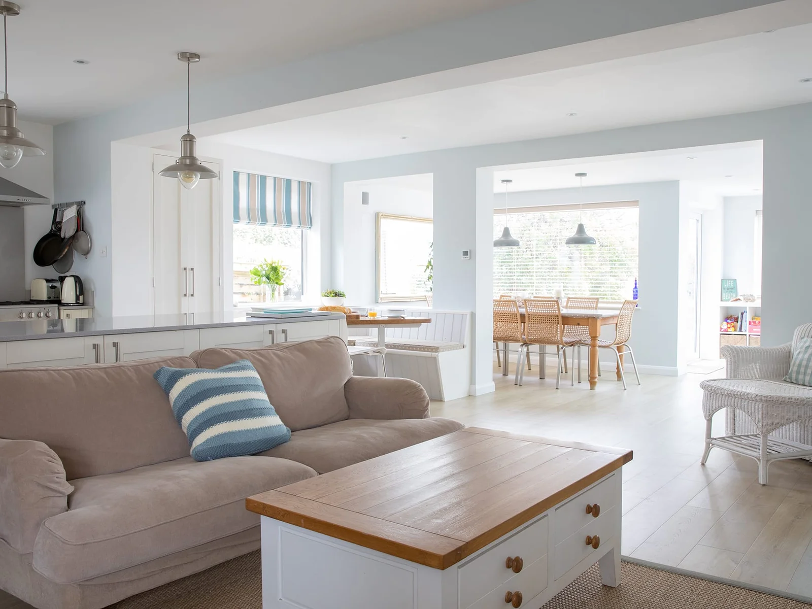 Contemporary open floor plan design of the ground floor is perfect for families who want to be together even when doing different things.