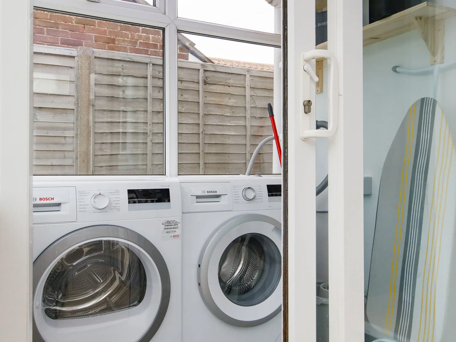 There is a washer and dryer to keep on top of holiday washing!