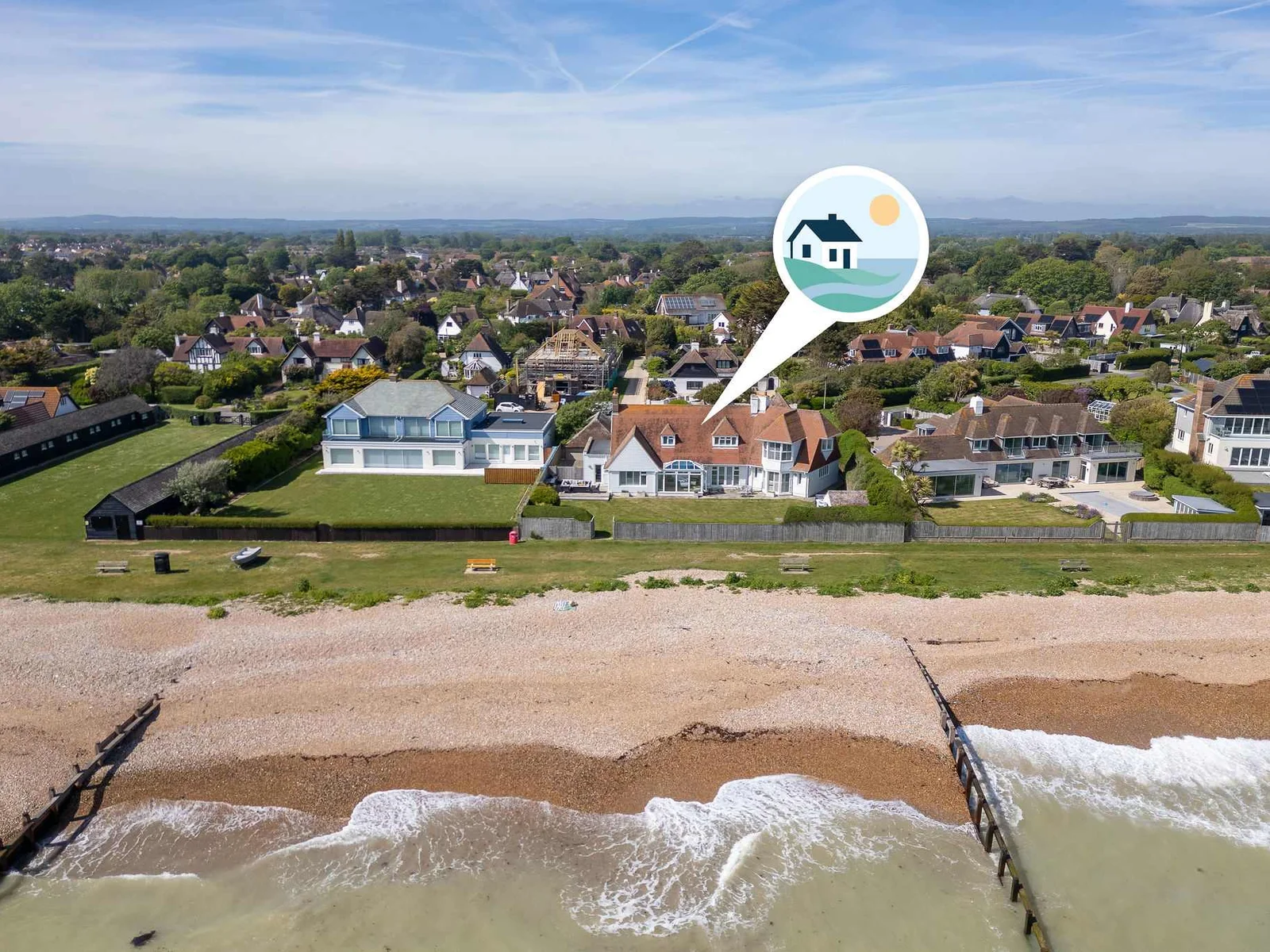 Prime beachfront location with private garden.