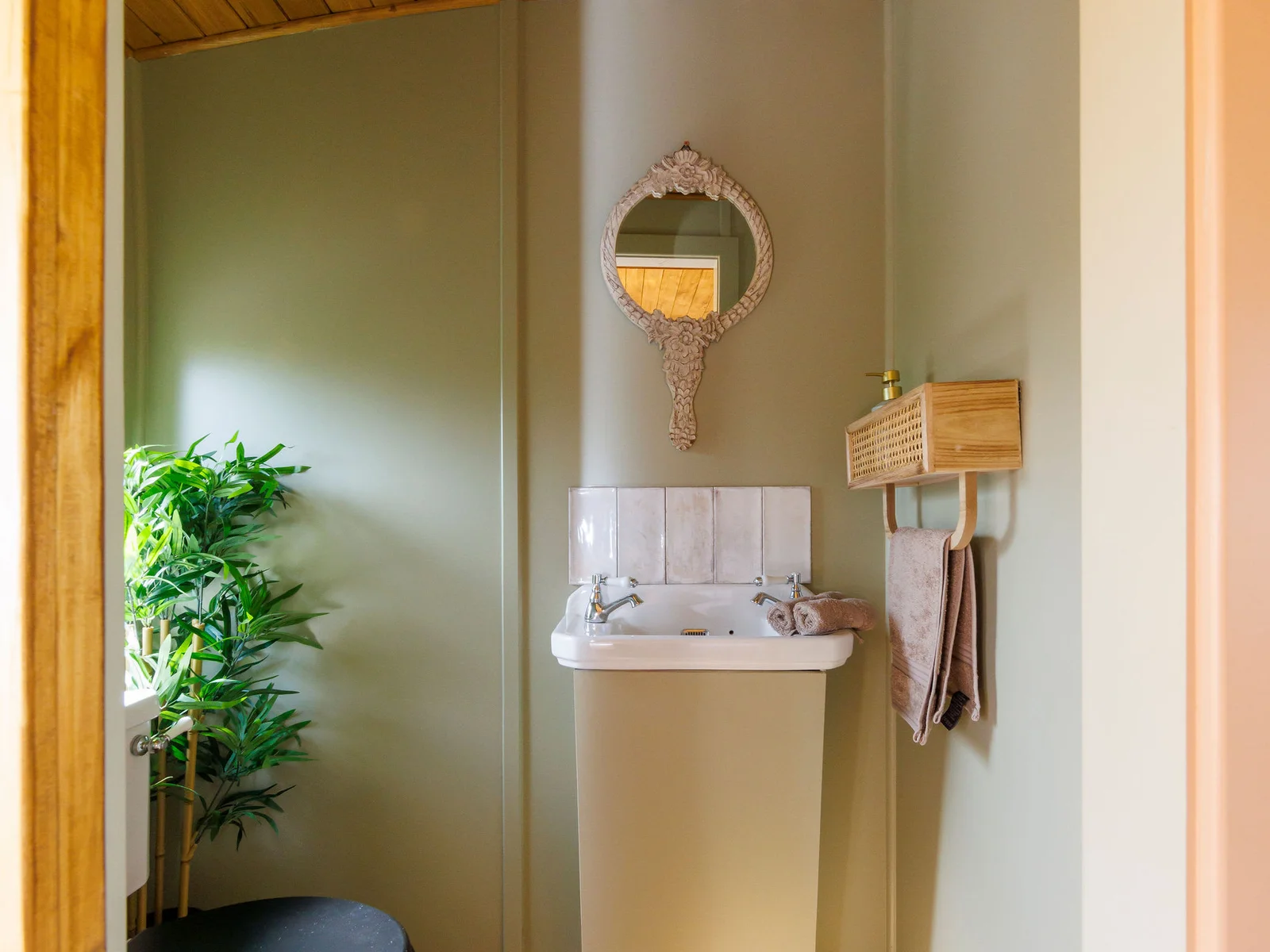 The double room has a handy ensuite WC and sink.