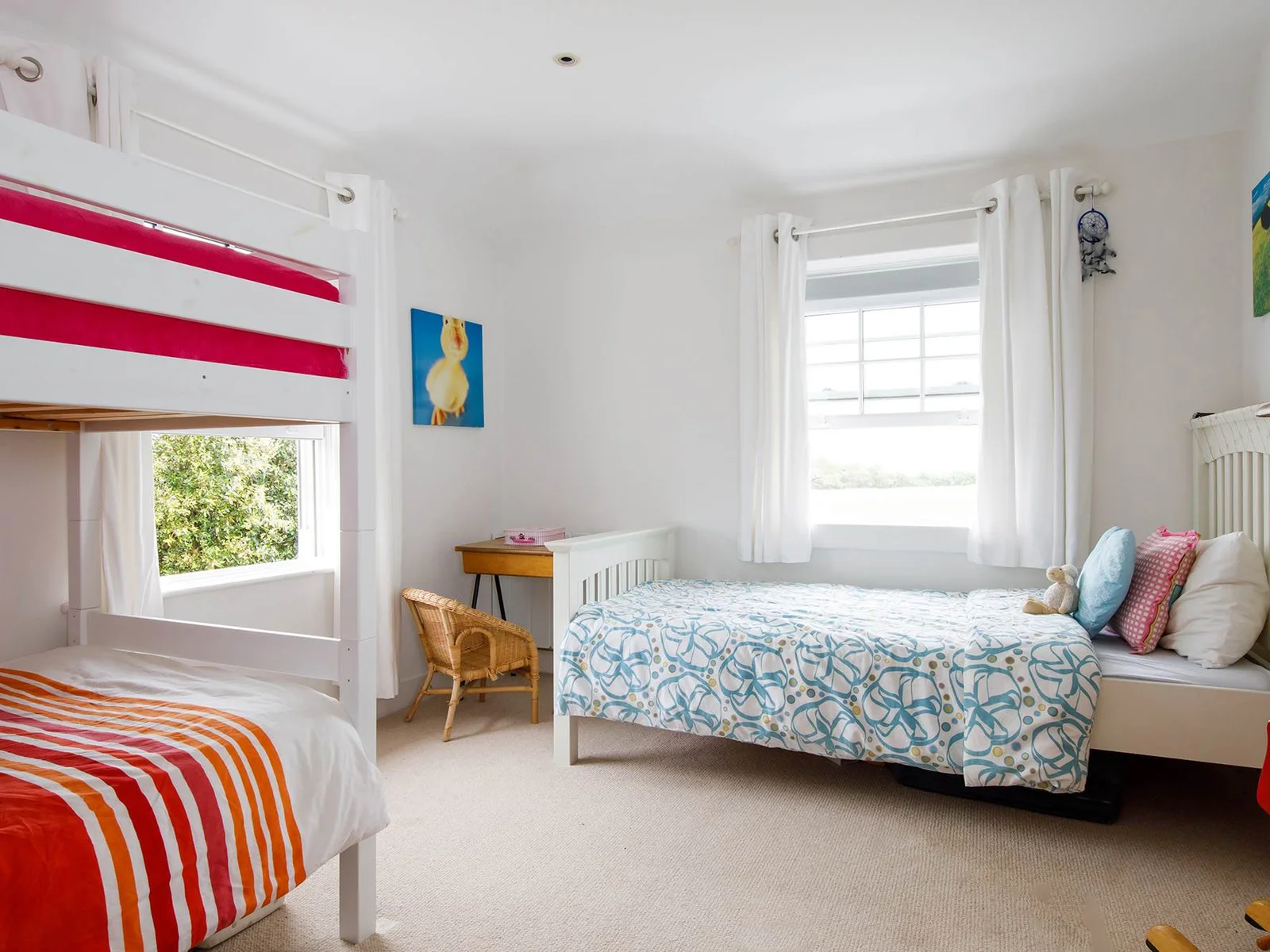 Children will surely love the bunk bedroom with sea views!
