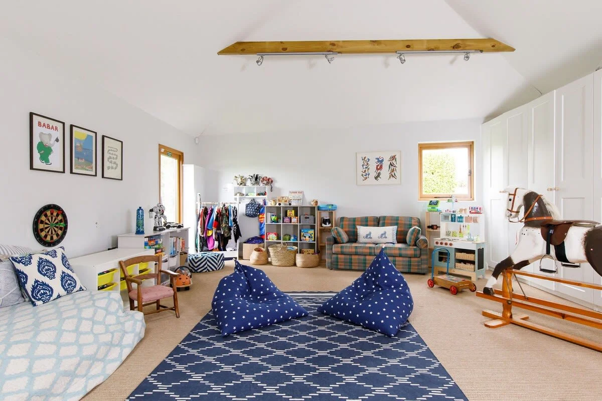 The playroom will keep children happy while parents dine.