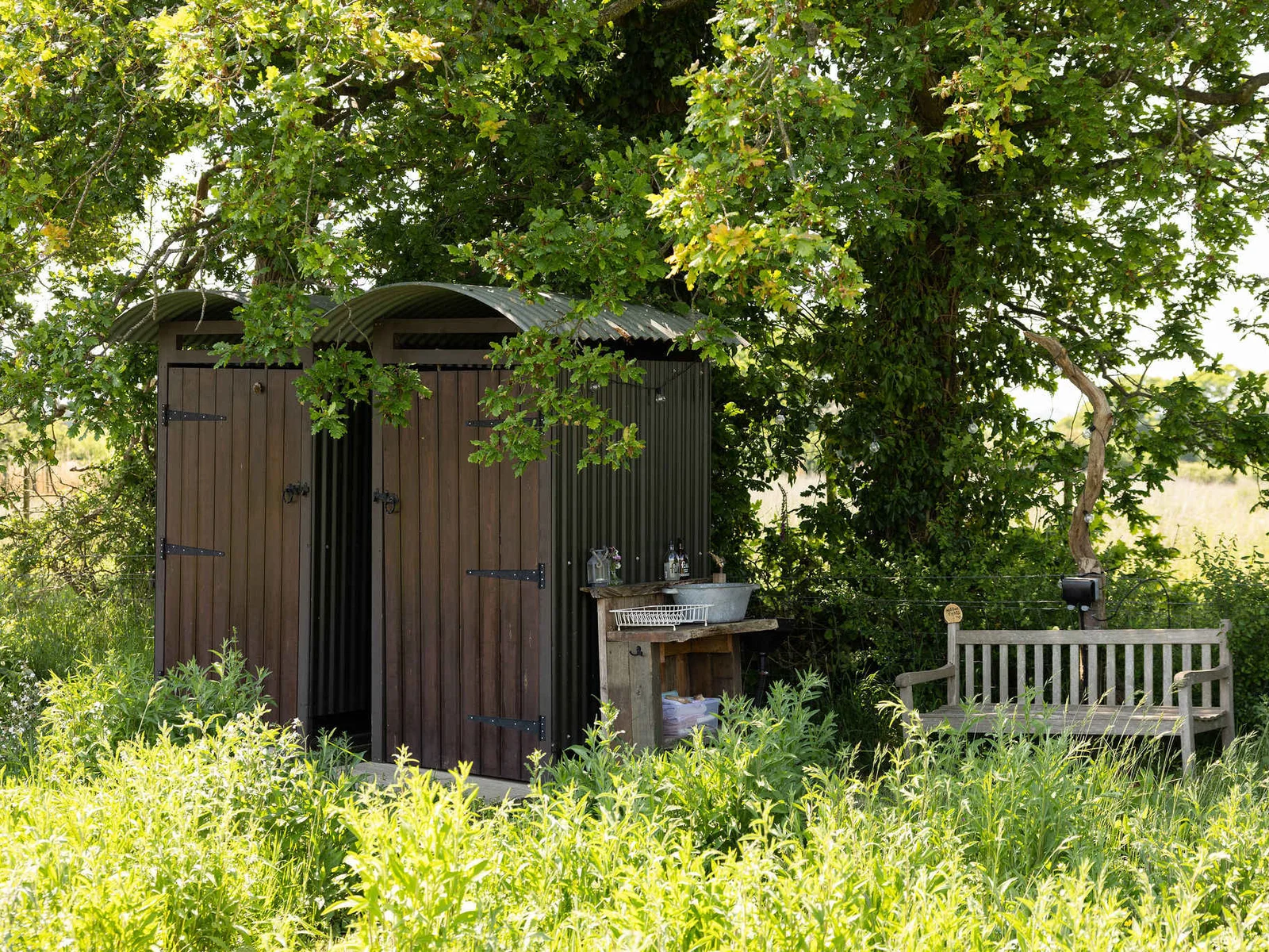 Washing up surrounded by nature
