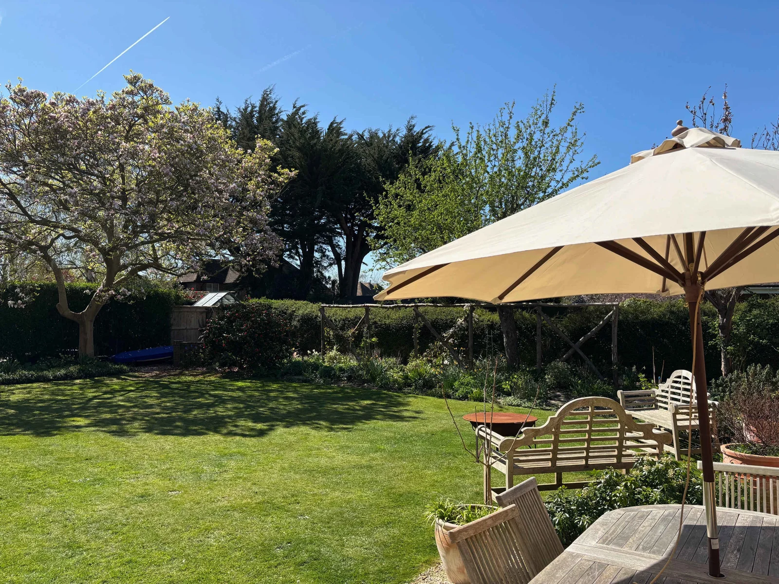 Enjoy dinner outside in our Quintessential English Garden