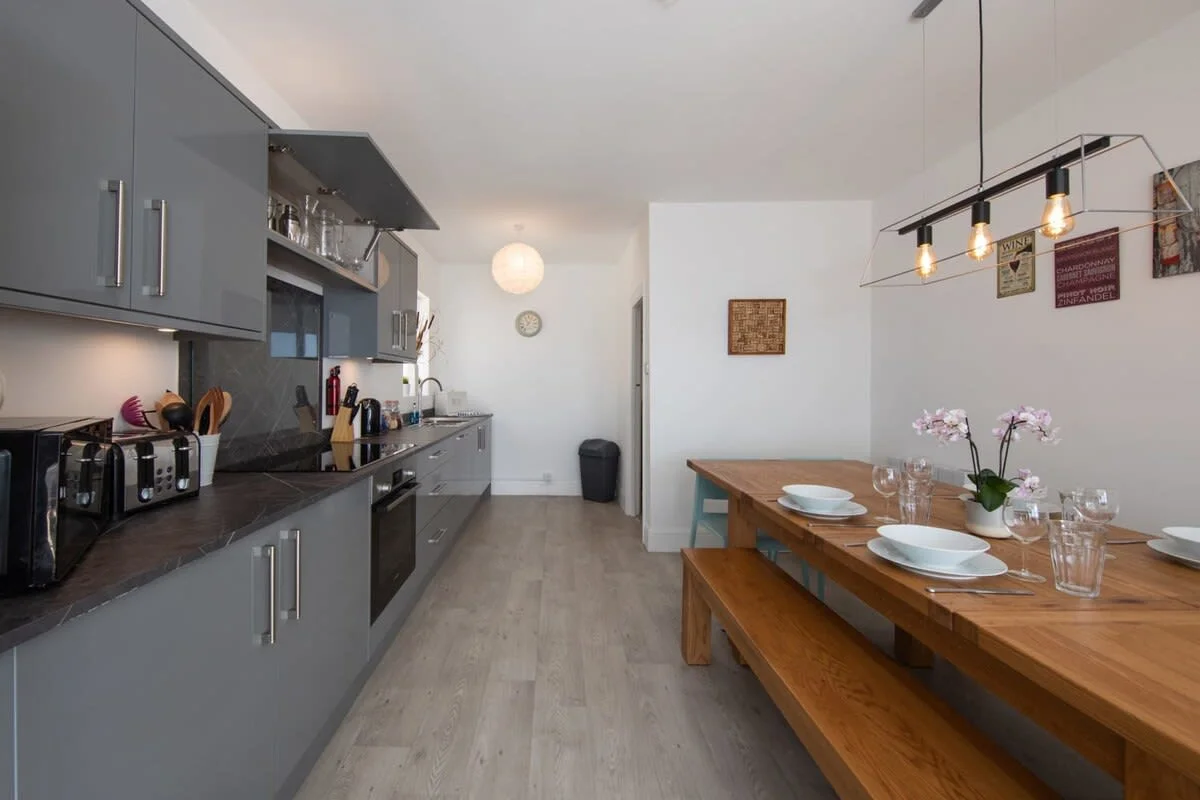 Cook up breakfast lunch and dinner in the modern, streamlined kitchen