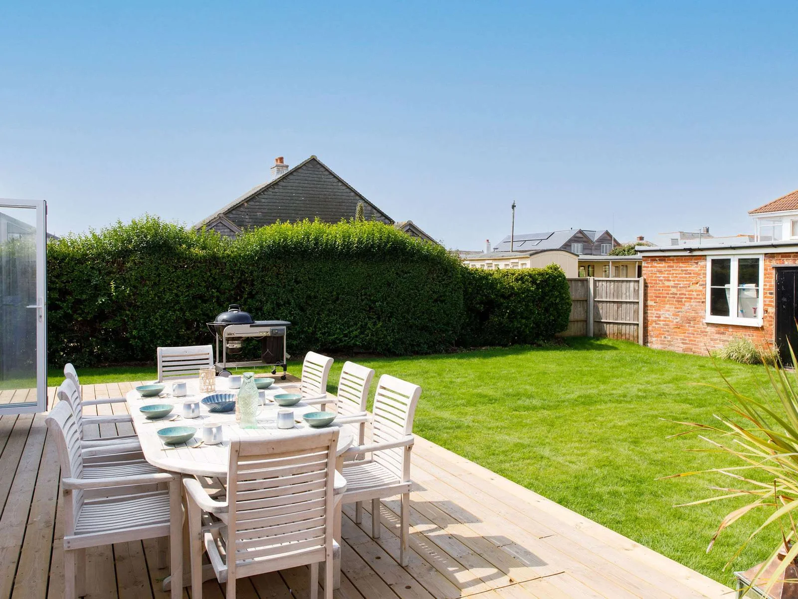 The garden is a good size with lots of dining space