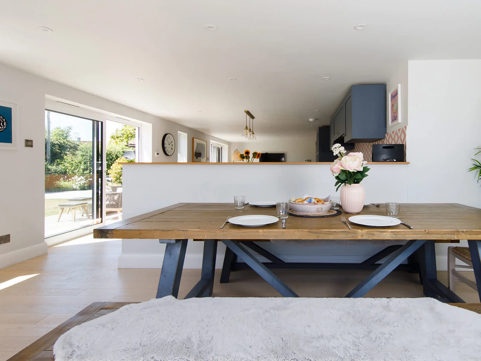 Although open plan, the kitchen-diner is thoughtfully designed to create the feeling of separate areas.
