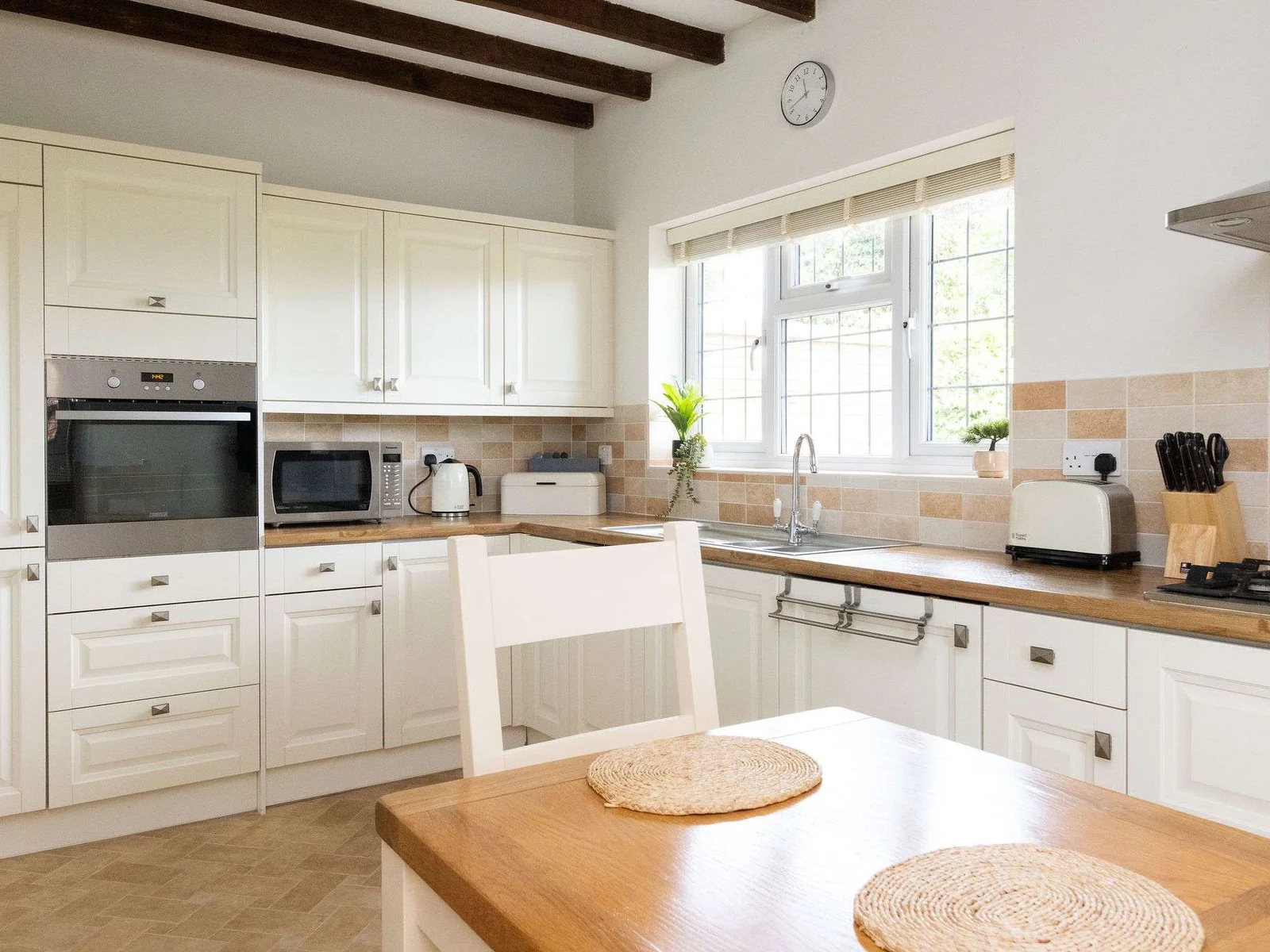 The kitchen has all the modern amenities you would expect in a family kitchen - oven, gas hob, microwave, toaster and dishwasher to name a few.
