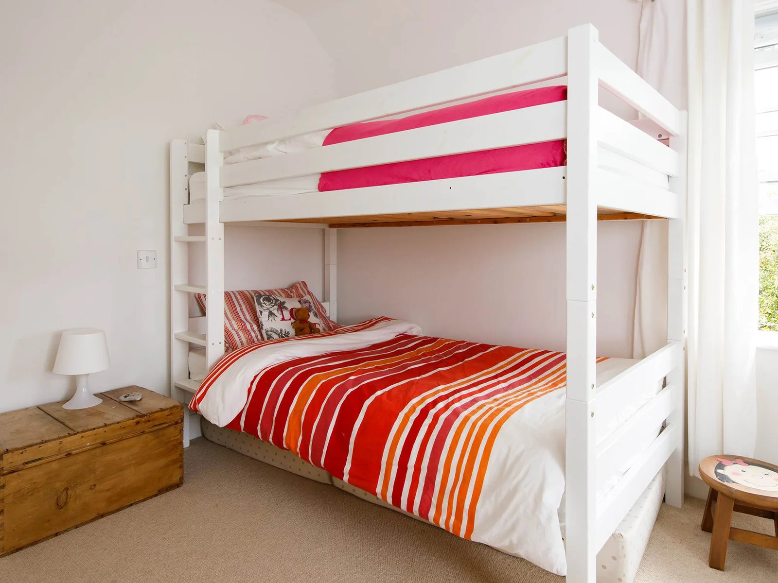 Carefully climb on the top bunk!