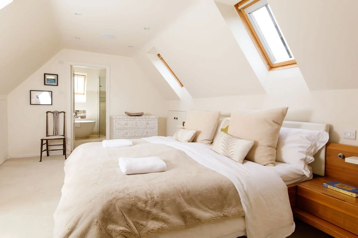 The impressive master bedroom with emperor bed and ensuite.