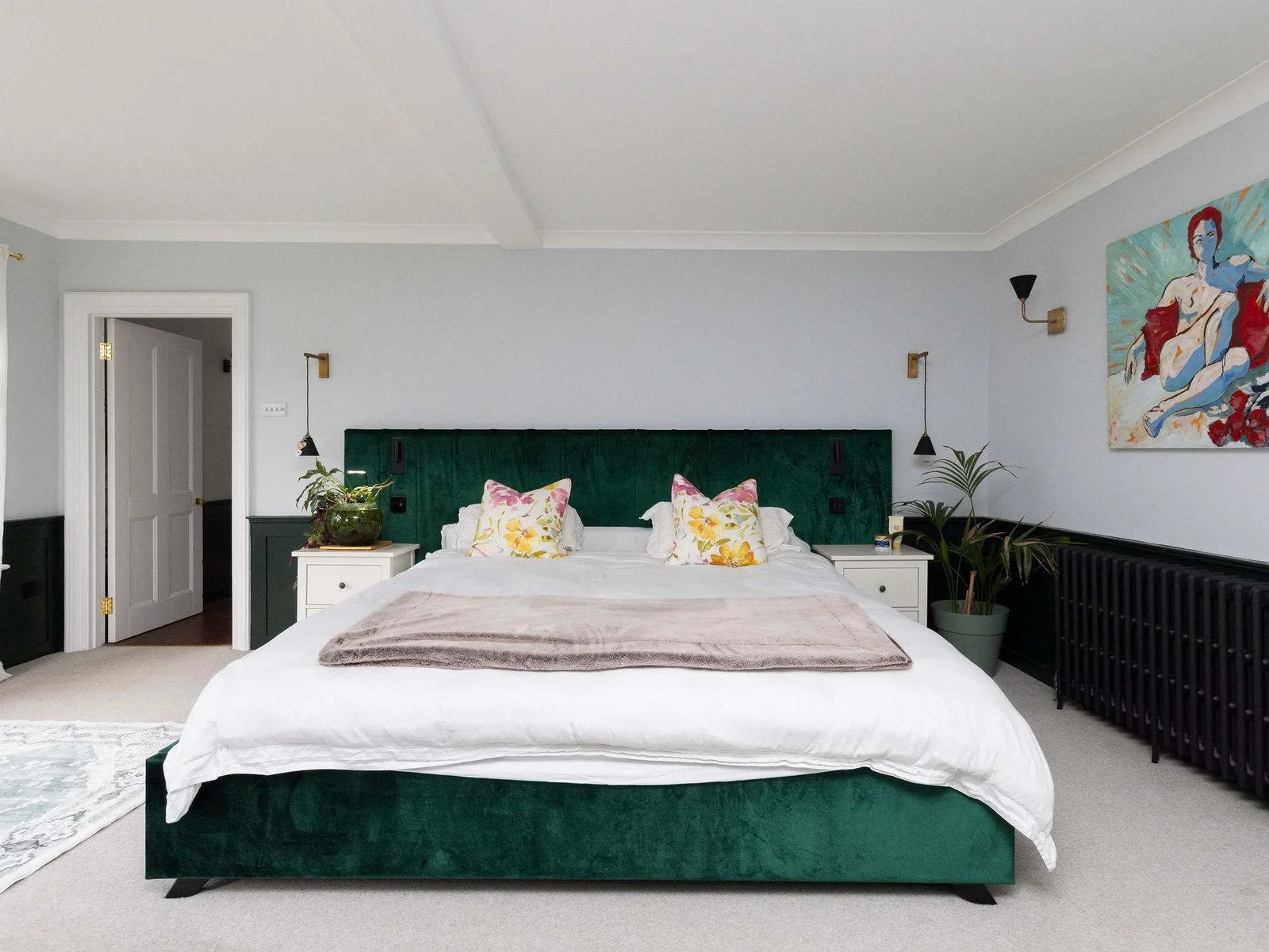 An emperor-size retreat with unique artwork and elegant interiors