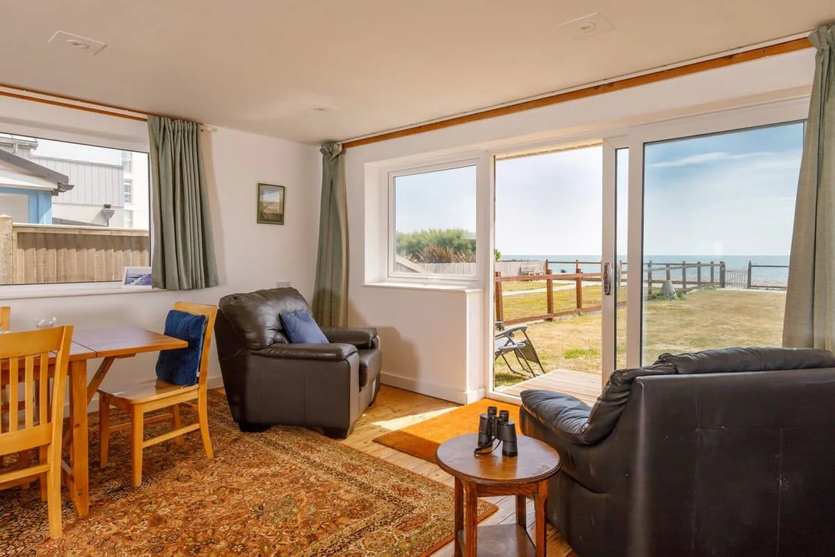 Relax with a cup of tea and watch ships pass out to sea.