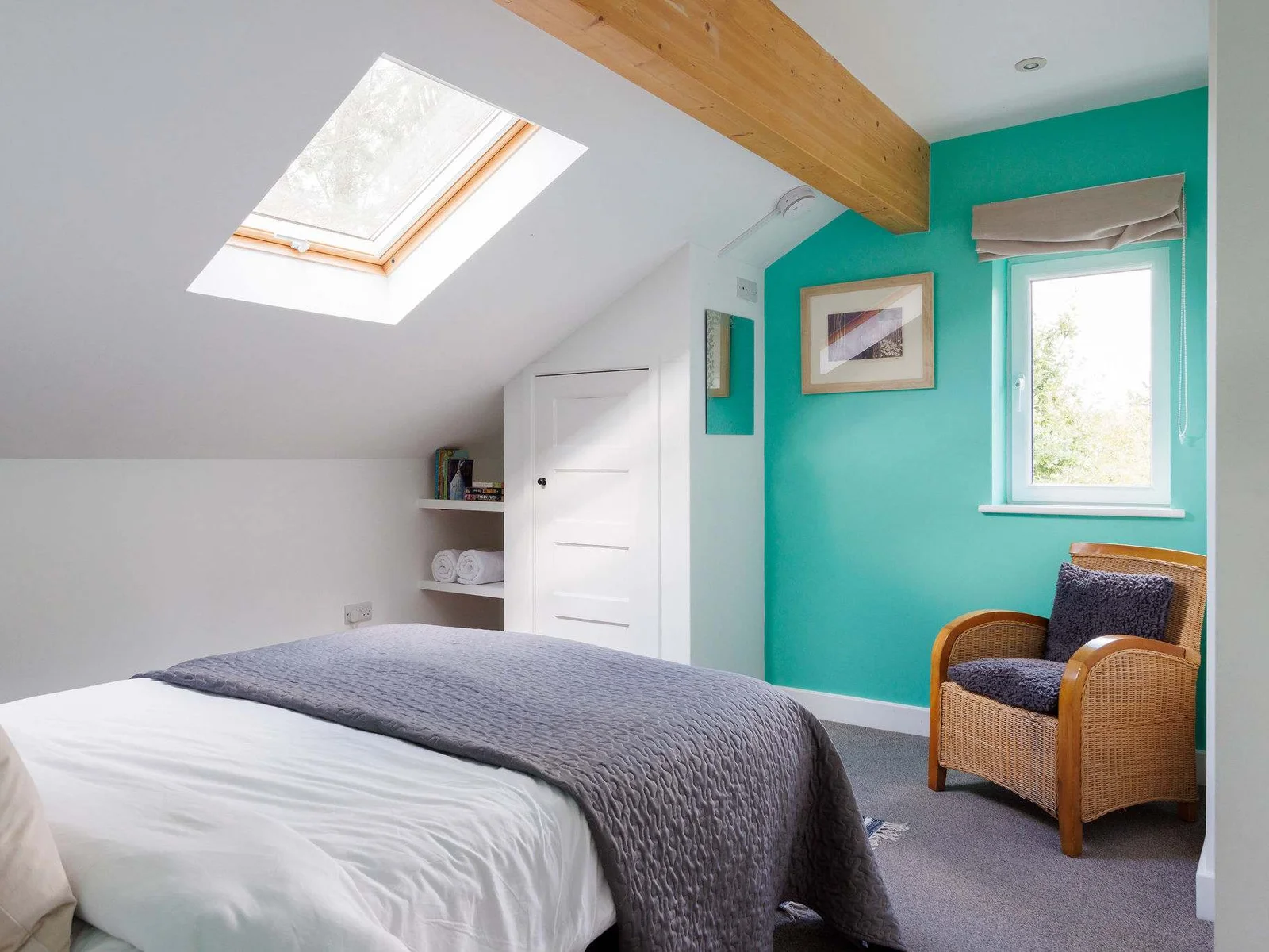 The Velux windows allow the daylight to fill the upstairs rooms.