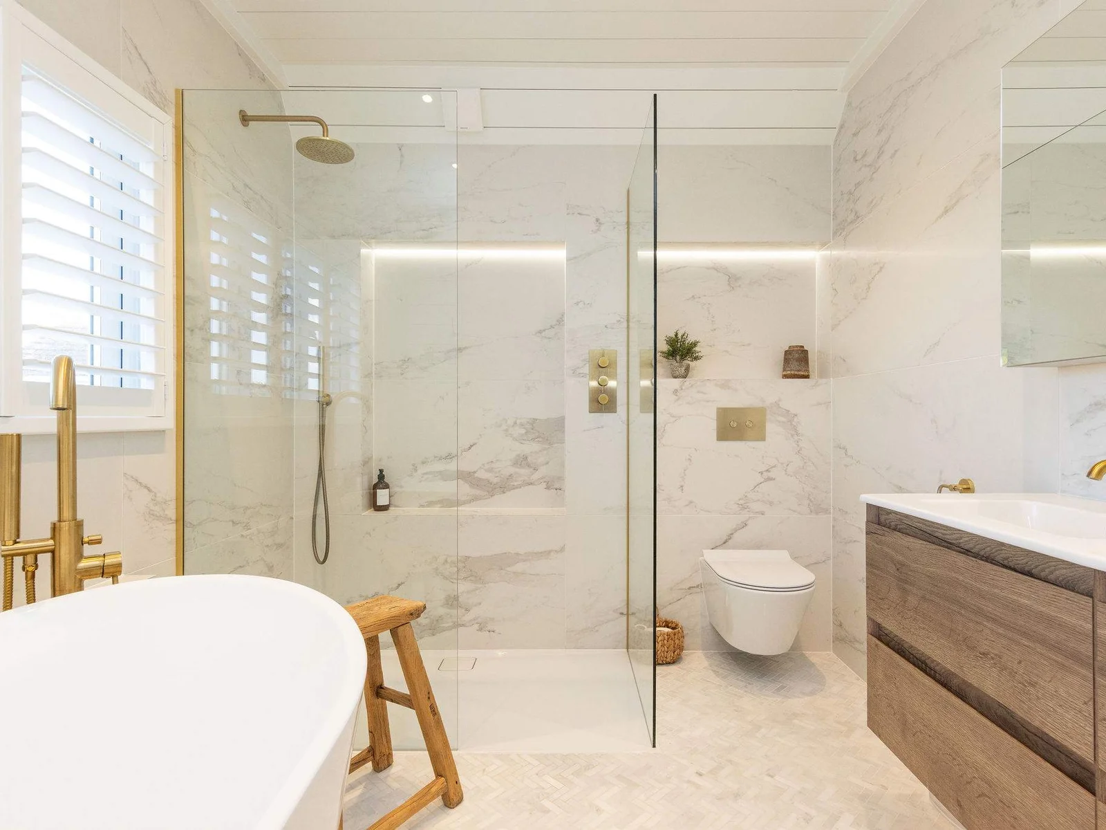 Spa-like bathroom with luxury soaking tub.