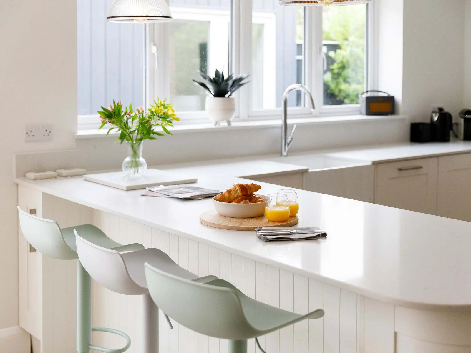 Enjoy a morning coffee at the breakfast bar.