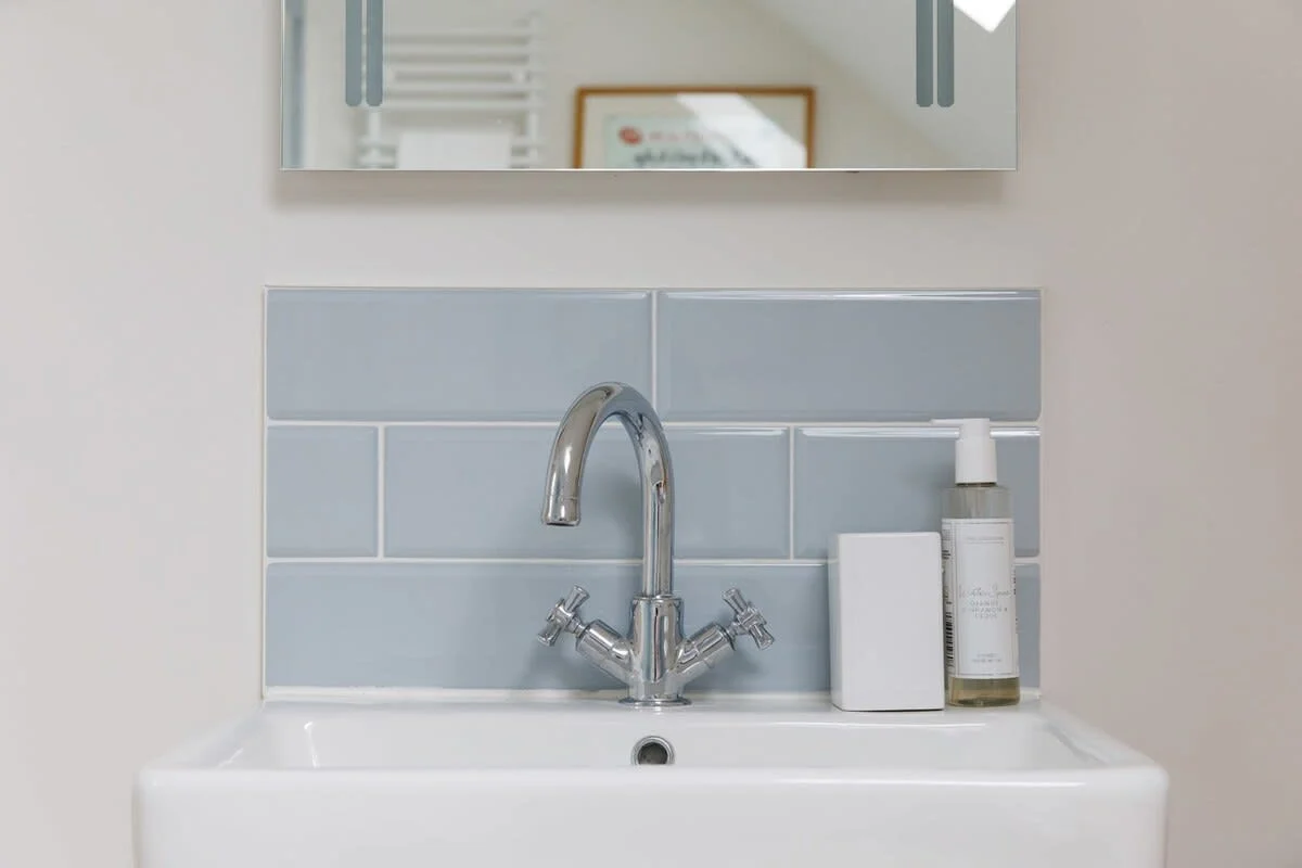 Beautifully decorated upstairs bathroom.