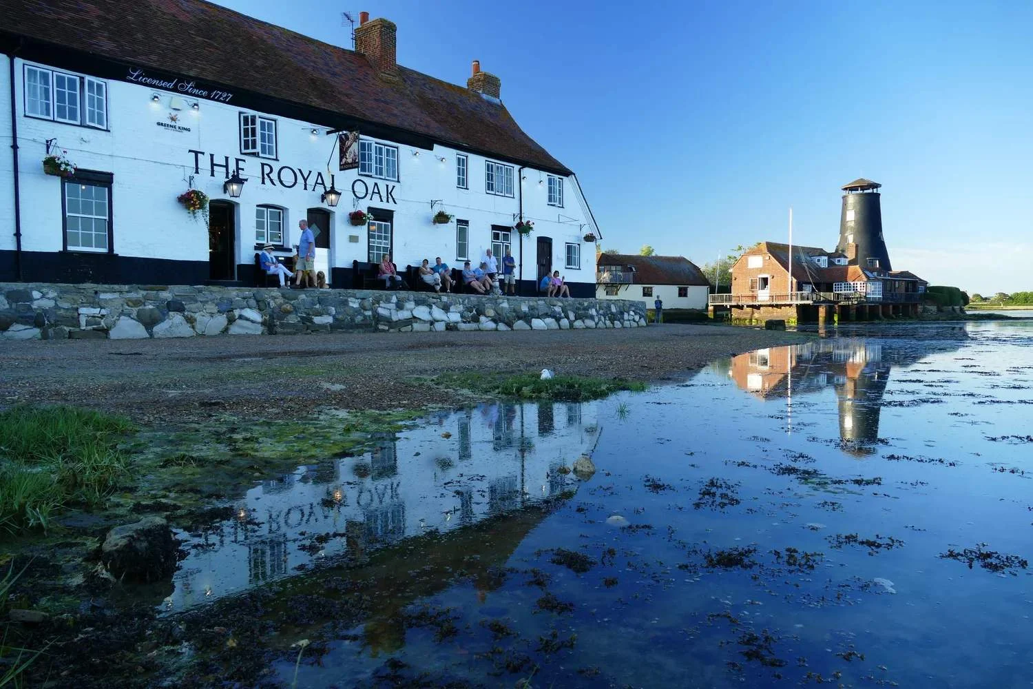 The Royal Oak in Langstone is at the end of the road. Watch the sunset with an evening meal, or head for a cold drink after a long coastal walk.