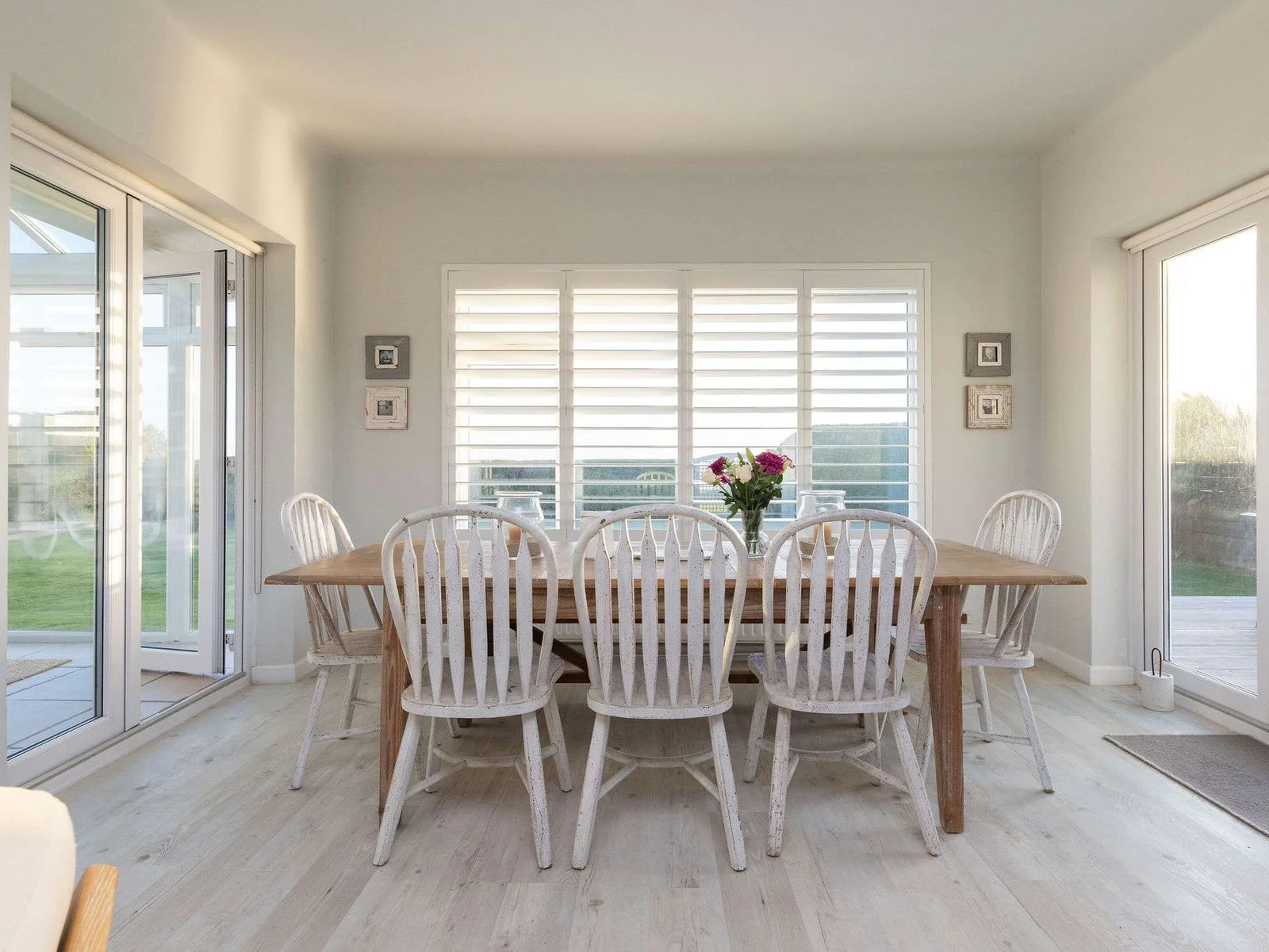 Bright dining area with garden access.