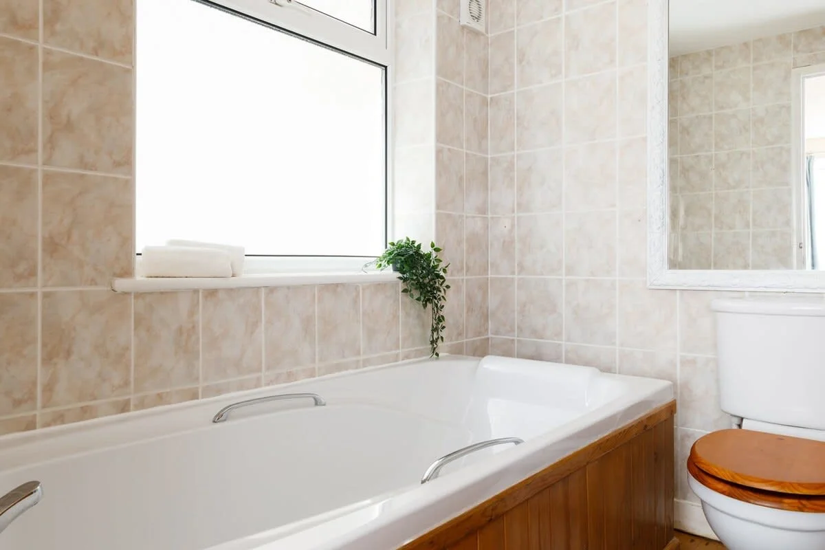 Relax in the bath after a day at the beach...you're on holiday afterall!