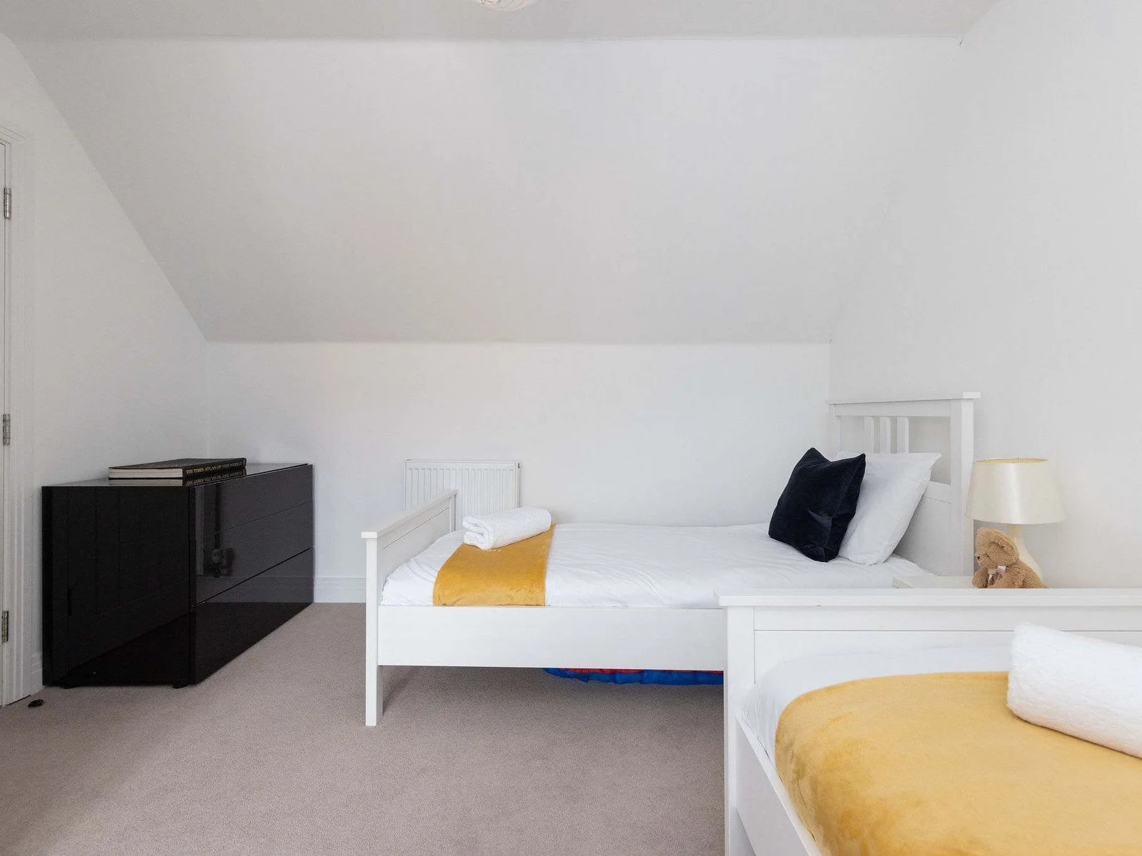 The spacious twin room, offering plenty of room to unpack and make yourself at home.