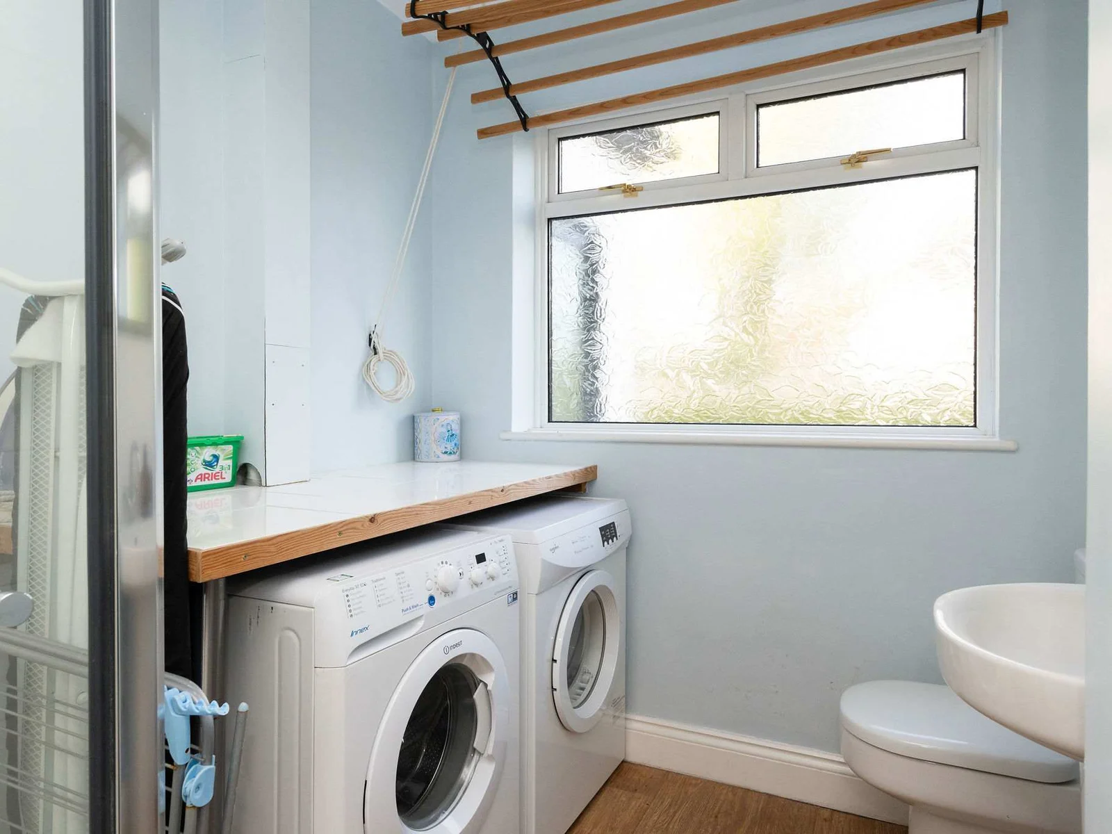 Laundry and storage space for longer stays