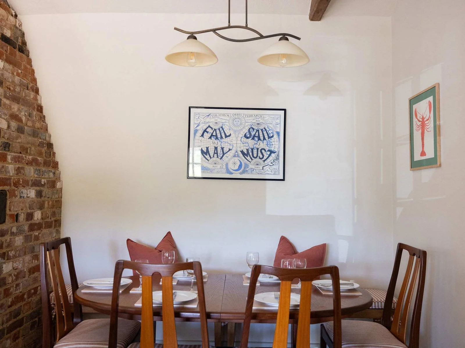 The dining space comfortably seats up to 6 guests.