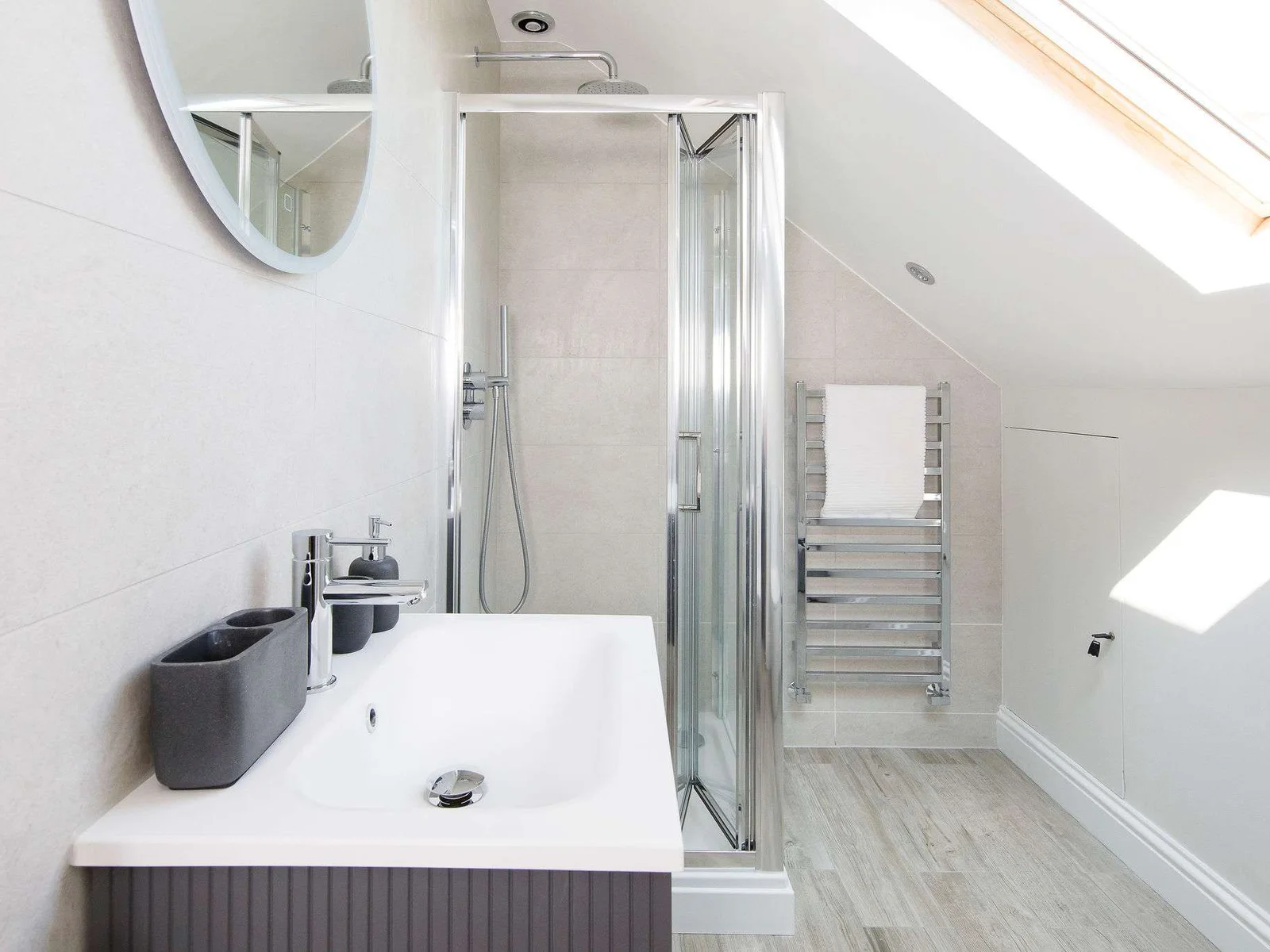 One of the two en suite bathrooms upstairs.
