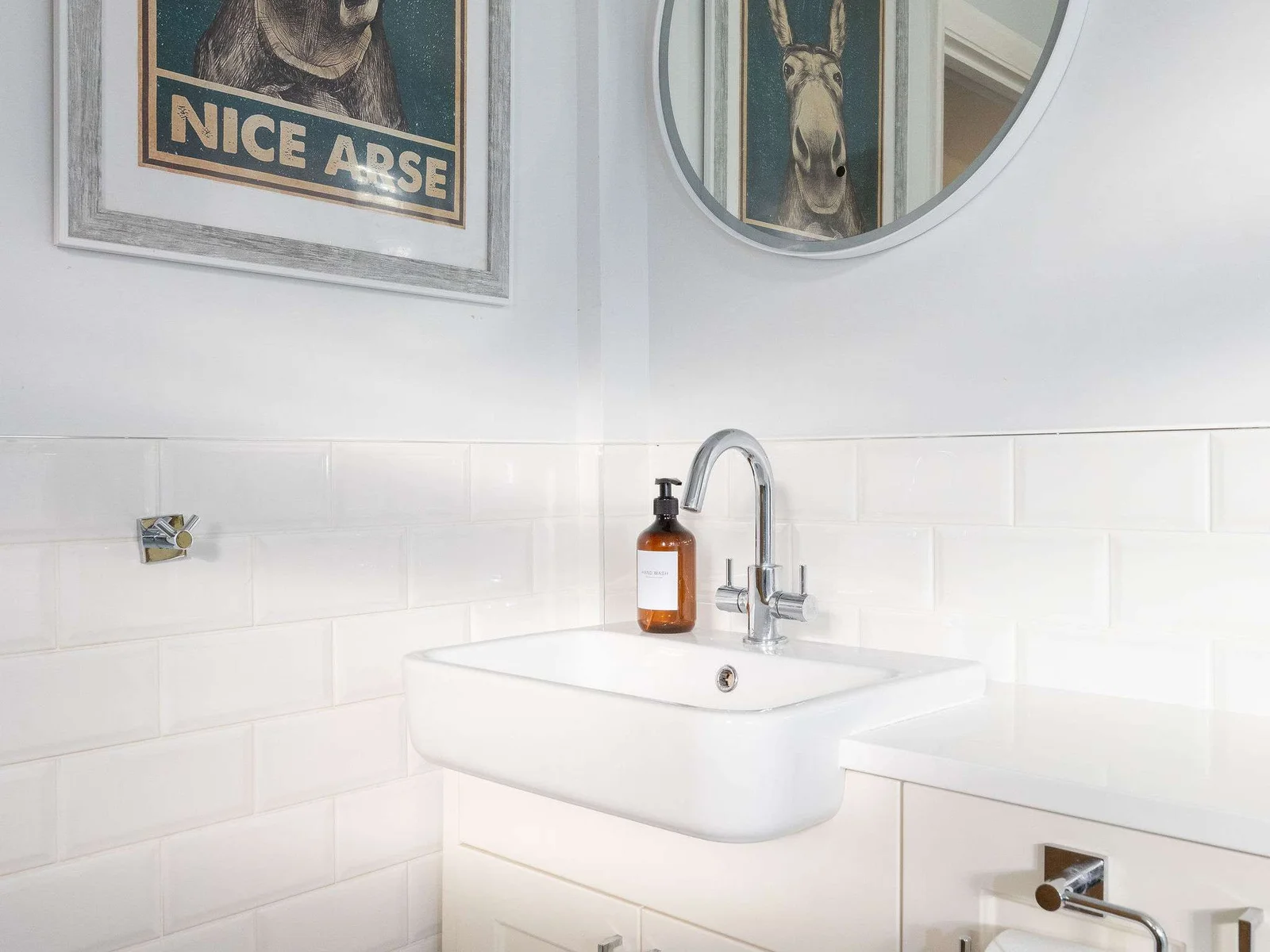 Sink with overhead mirror