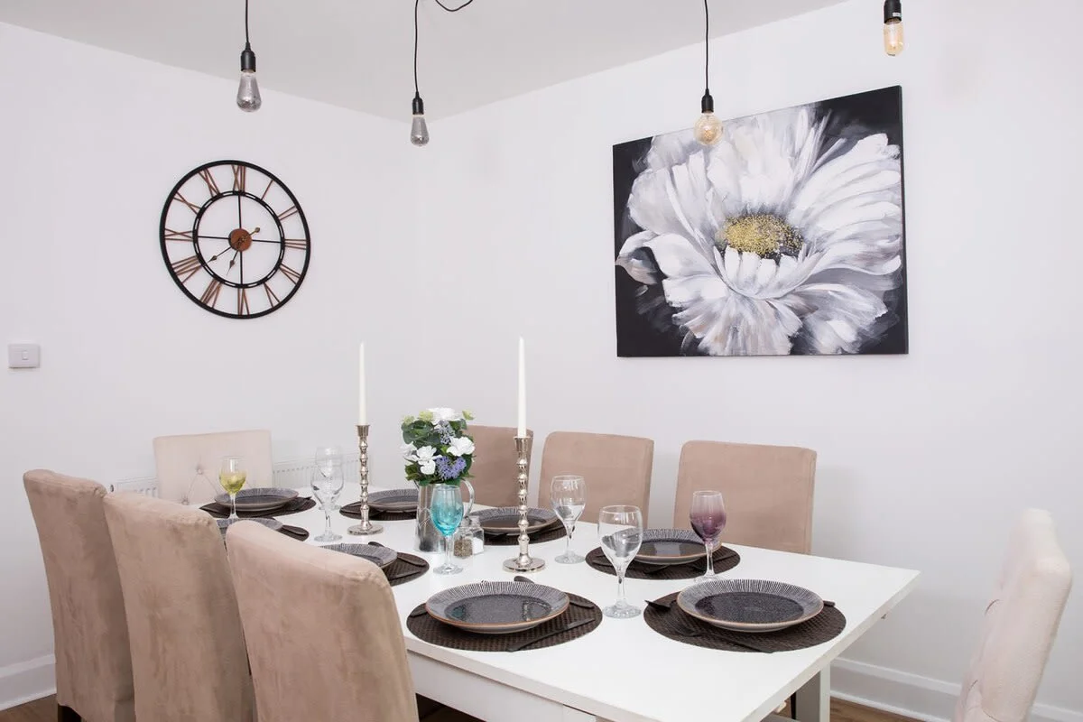 One of the many bright and colourful prints that adorn the home's walls.