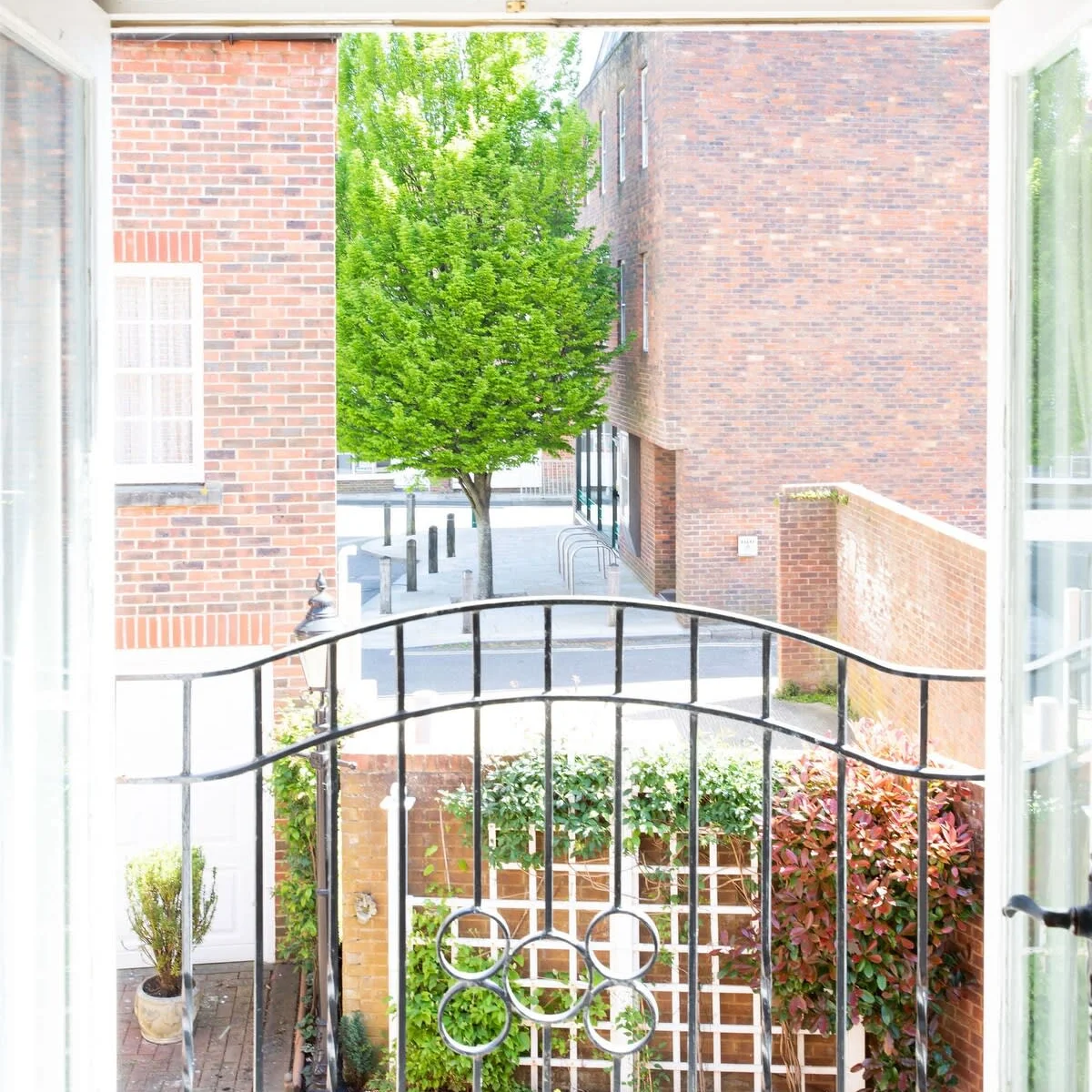 Let fresh air in during the warmer months by opening up the Juliet balcony.