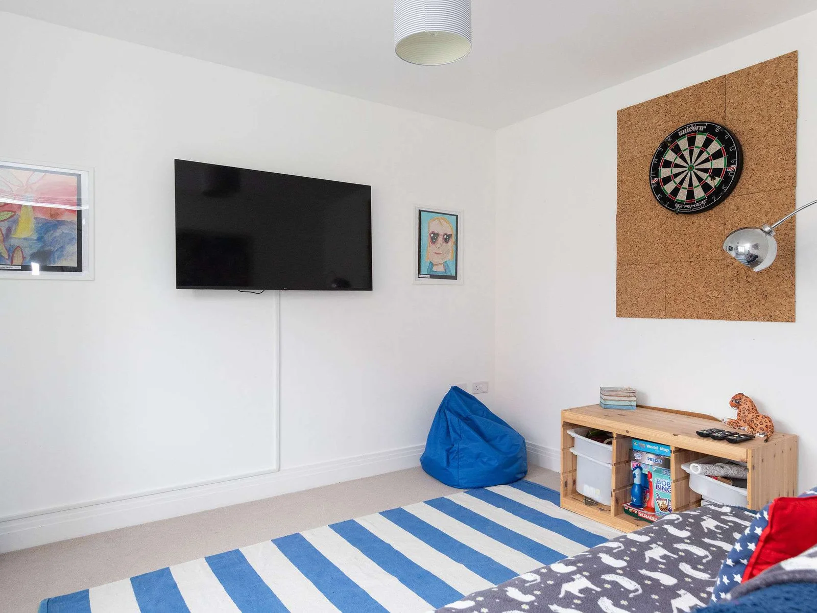 The ultimate kids' and teens' den, complete with a TV for movie nights.