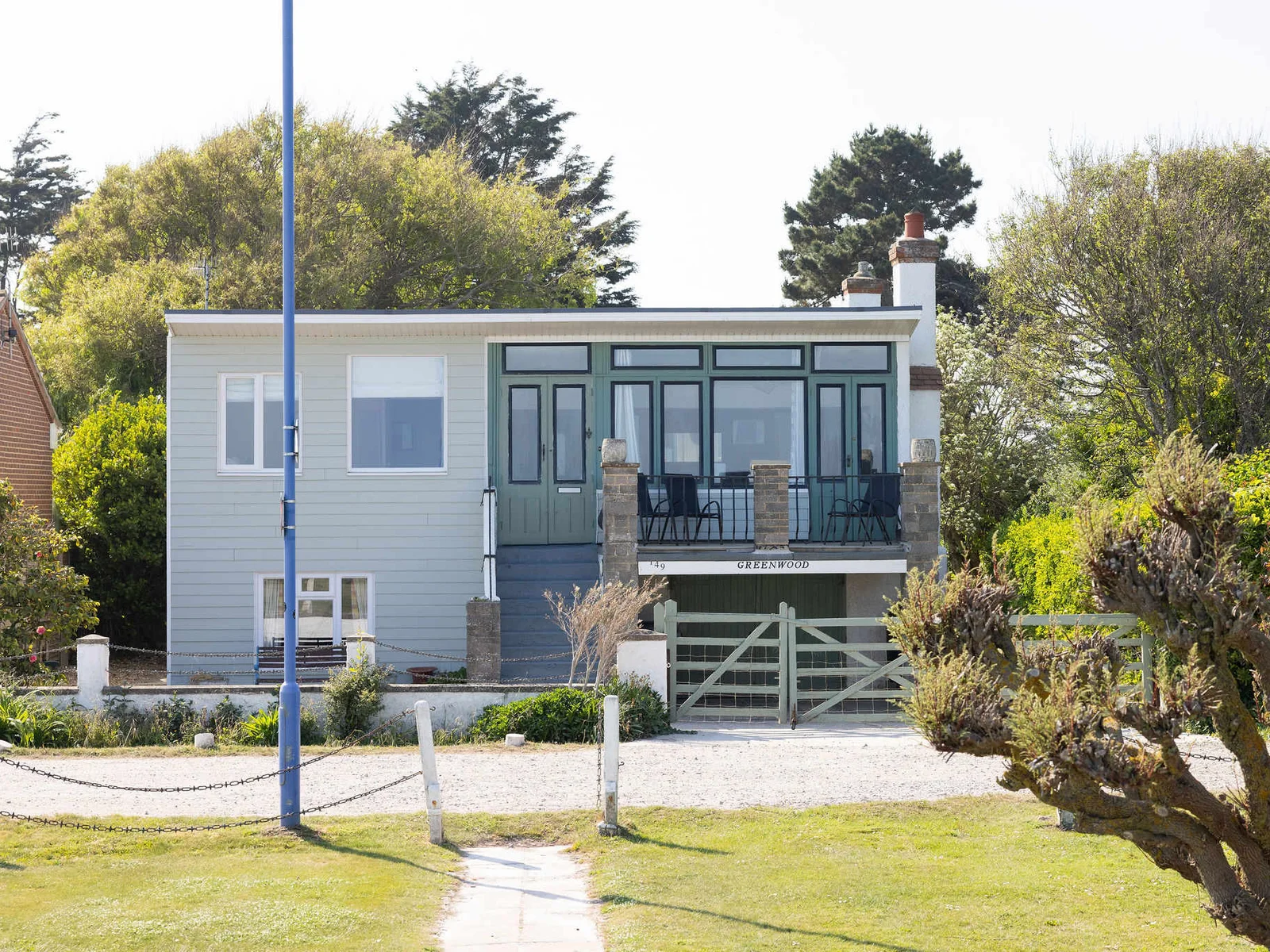 Charming seafront home built around a rail carriage