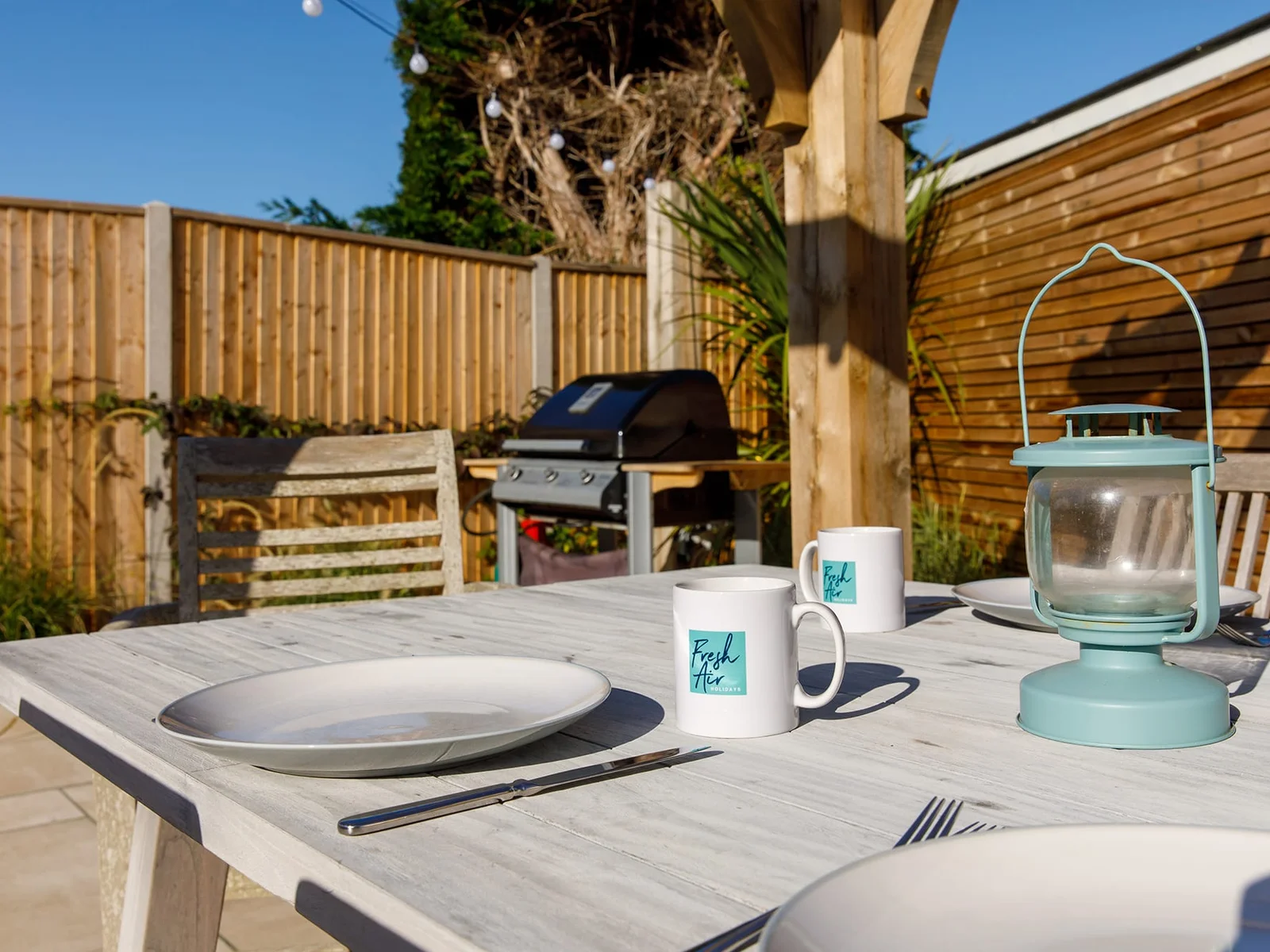 Dine alfresco for breakfast, lunch or dinner.