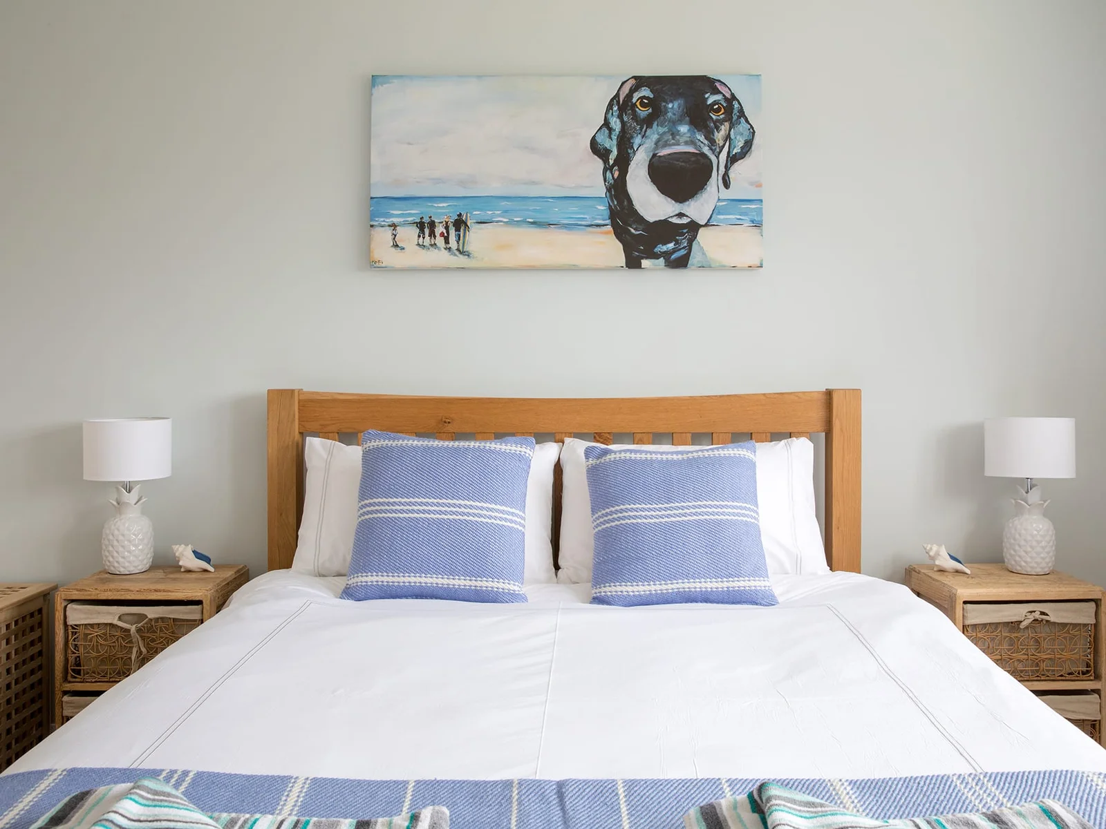 The artwork matches the colour pallet of the entire house.