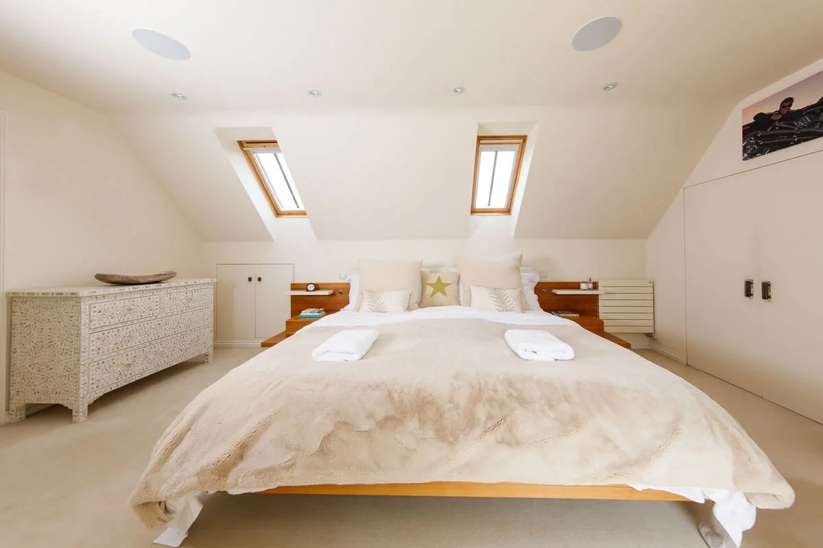 The master bedroom has a luxurious emperor bed for blissful night's sleep.