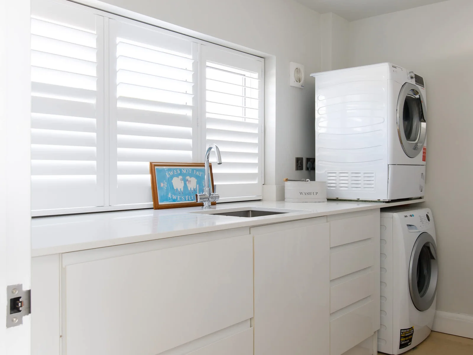 The home has a washing machine and dryer and lots of utility space to sort out beach bags.