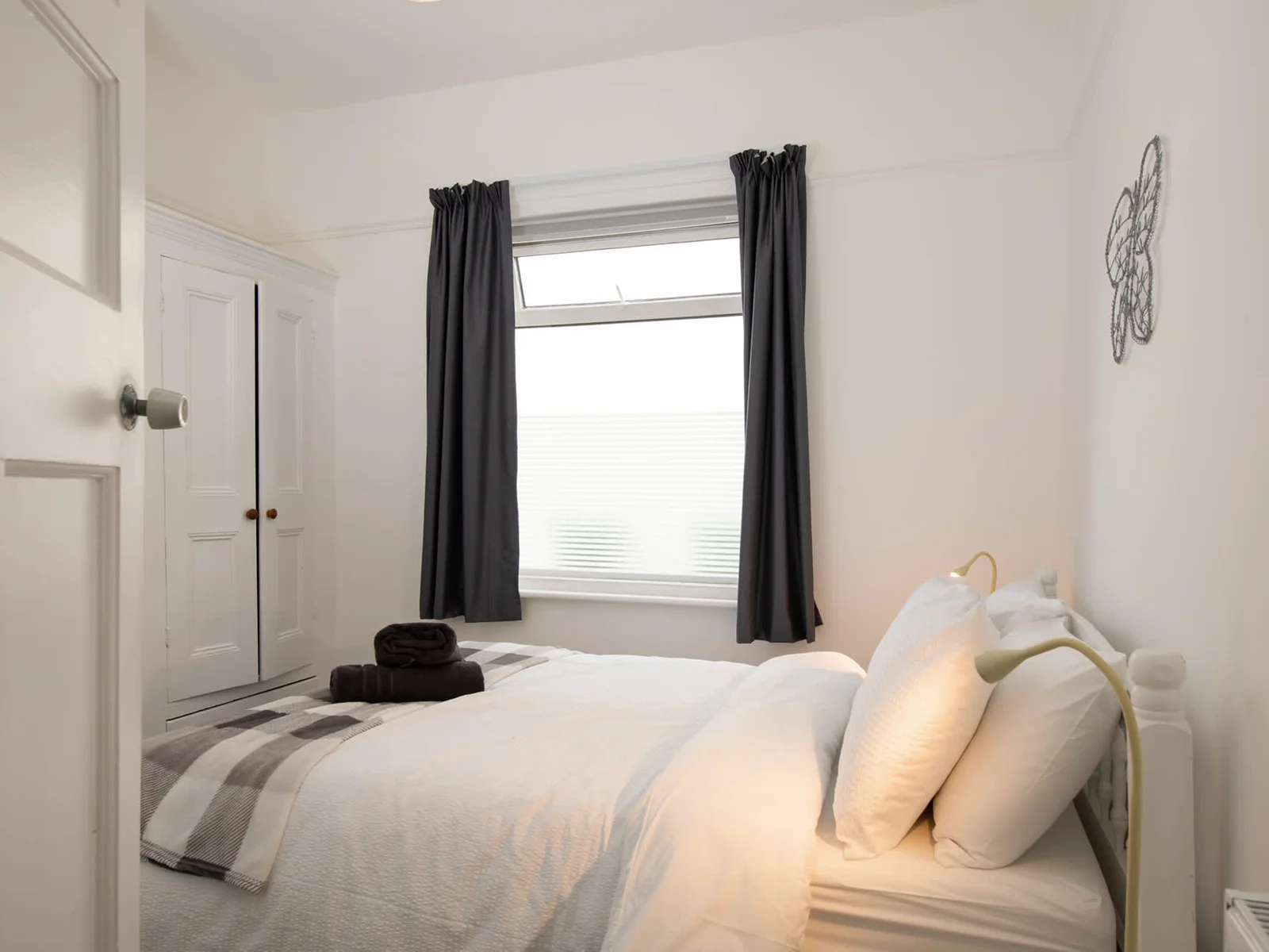 The stylish monochrome double bedroom