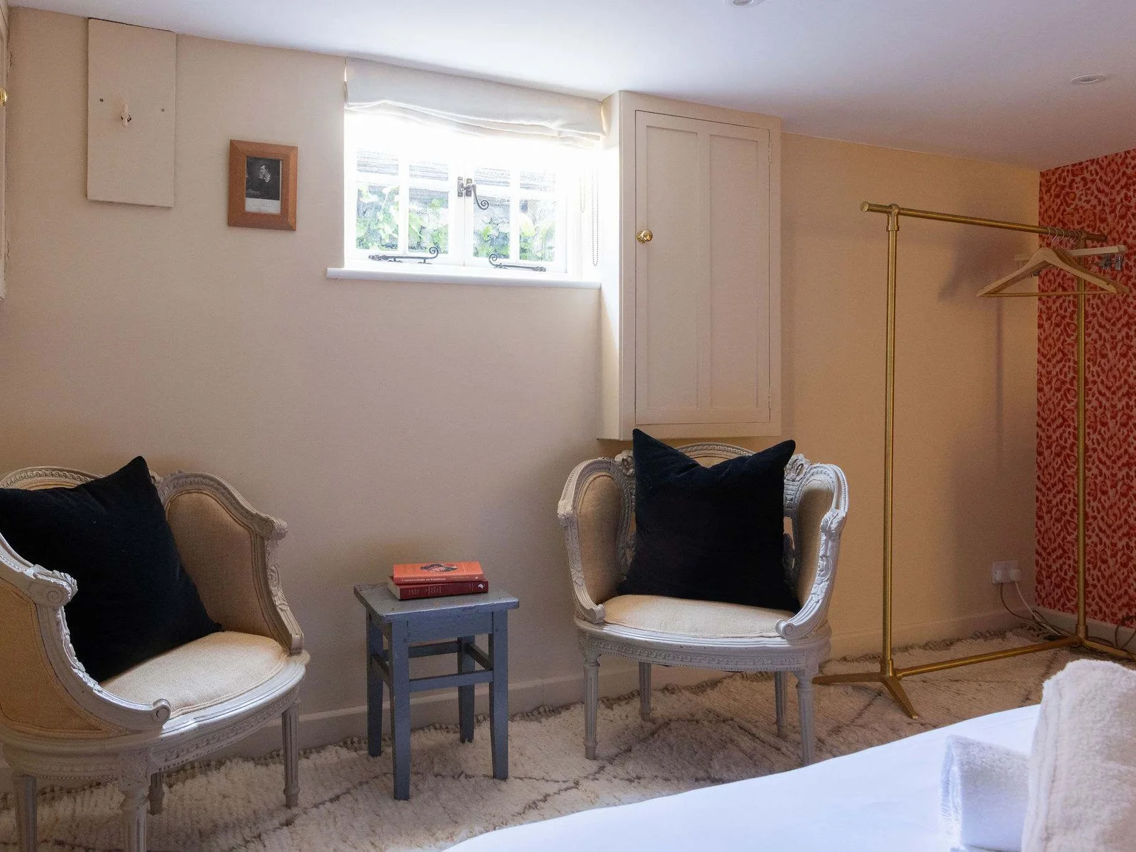 Quiet reading corner and dressing space to unwind