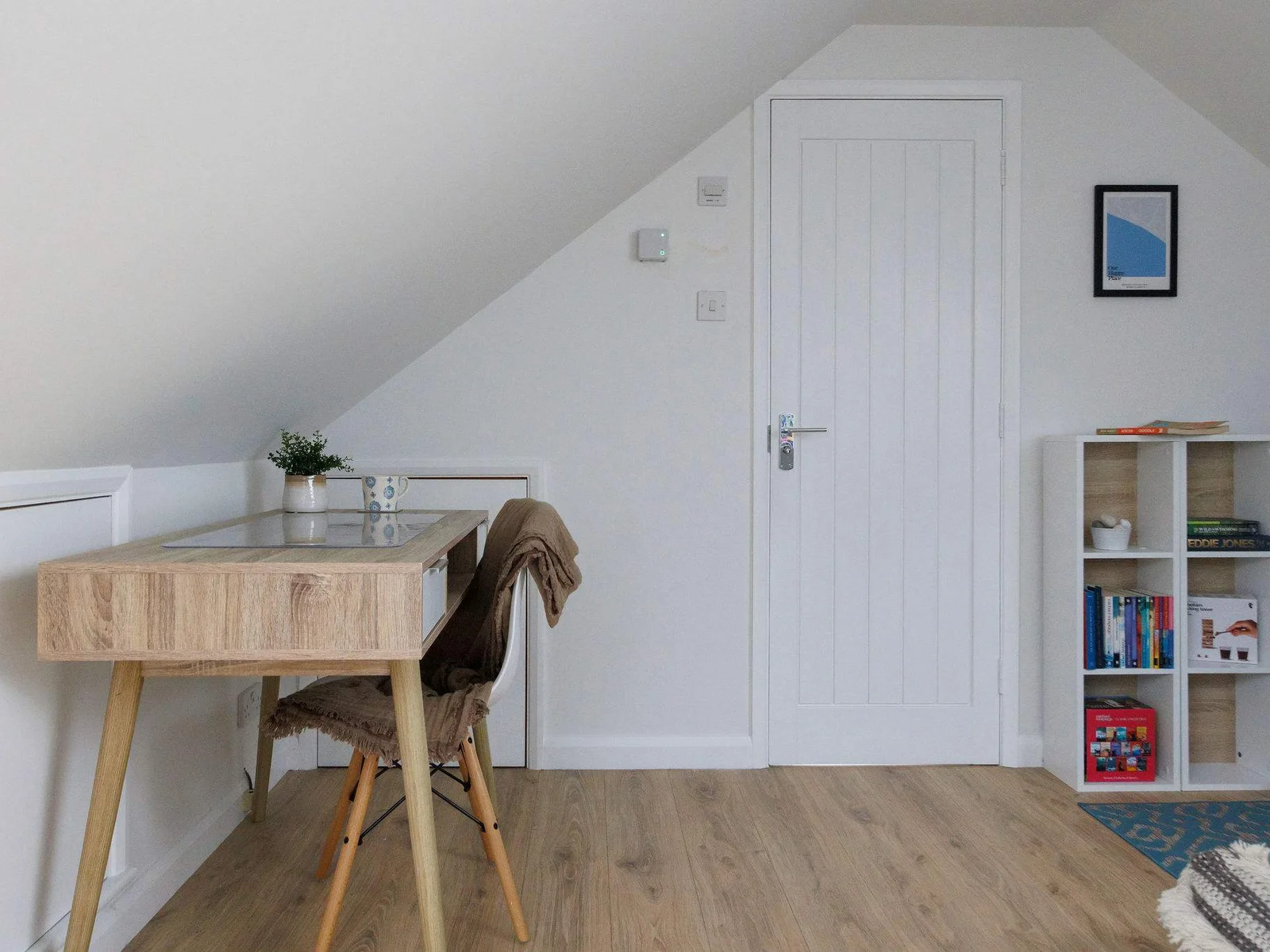 The landing has a desk and chair, perfect for those that need to catch up on a bit of work or study during their stay.