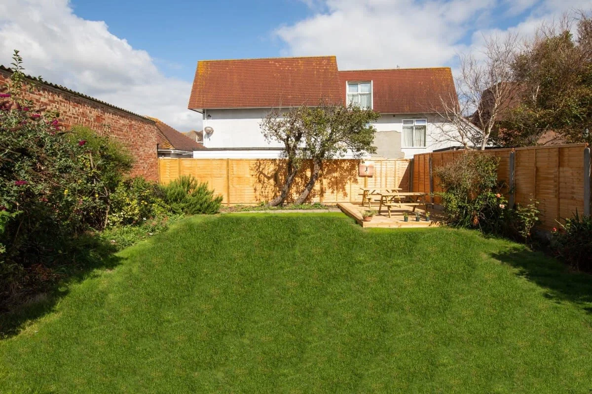 Sit together in the garden and enjoy a lovely picnic style lunch on the outdoor tables