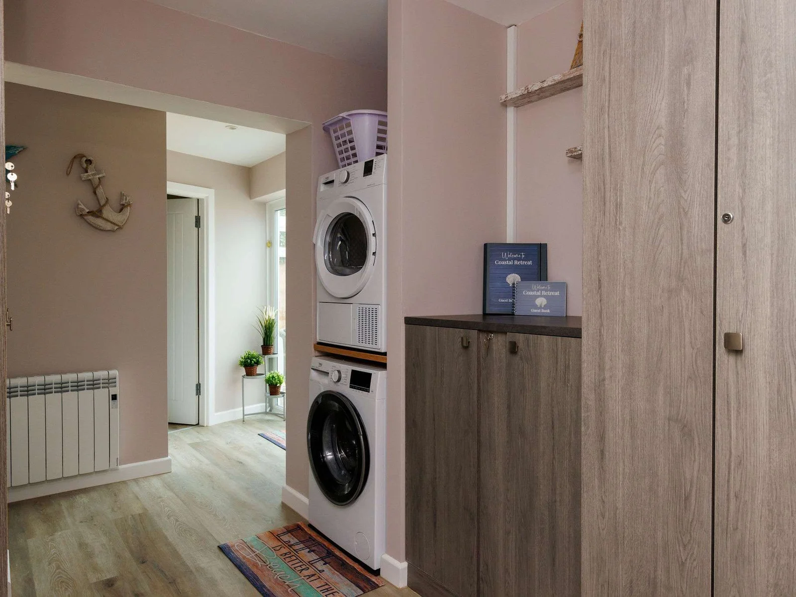 There is a washer and dryer at the house to keep on top of holiday washing.