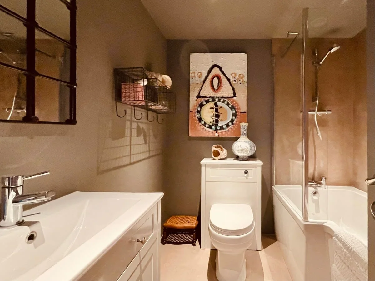 There are plenty of bathrooms so no one will be waiting their turn.