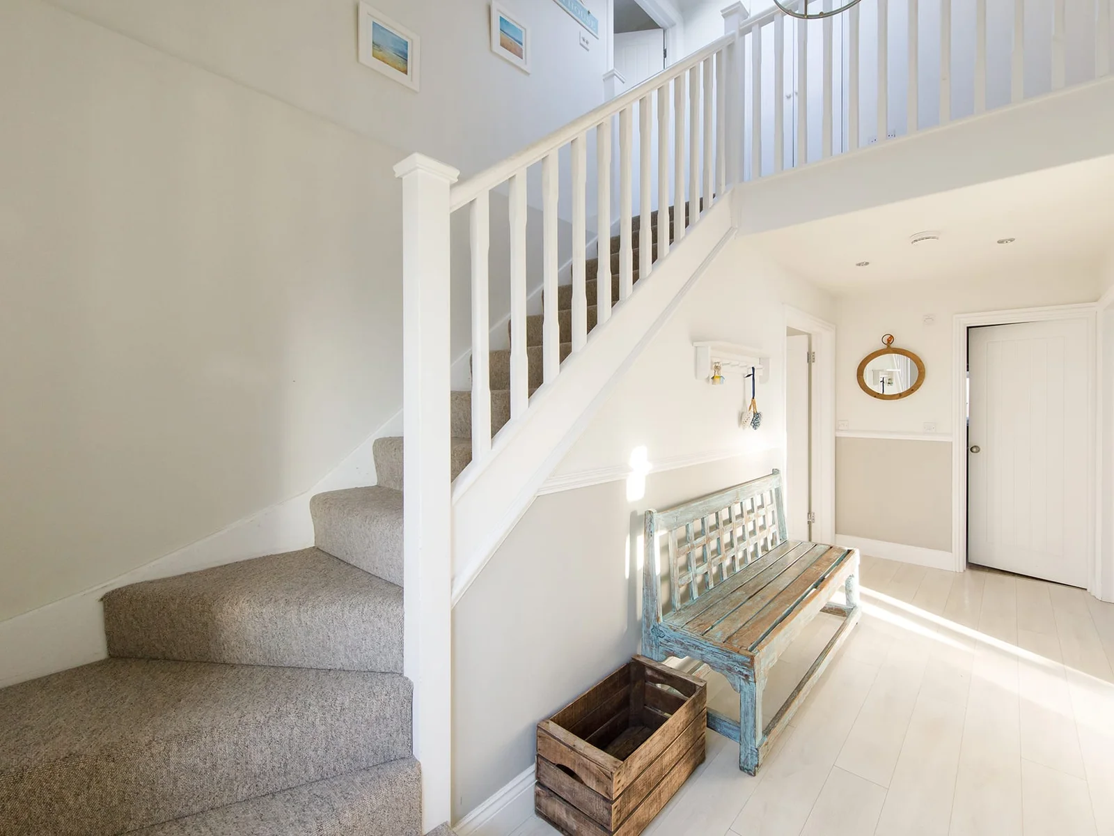 The spacious entrance hall is a great size to pack up beach bags and things you need for a day exploring the area.