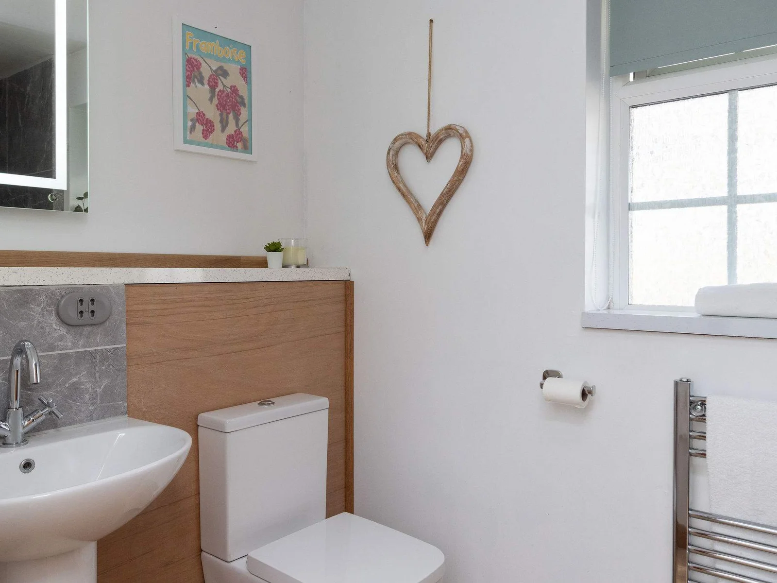 The modern bathroom adds comfort and convenience to your stay, with everything needed to refresh after a day out.
