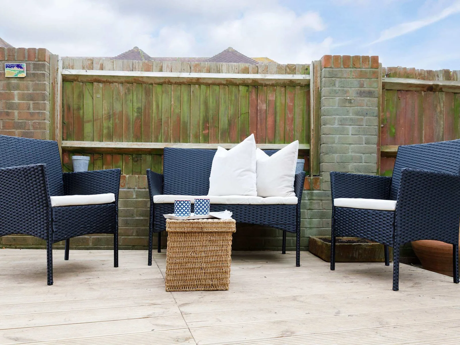 There is a sunny decked area with seating to enjoy a morning coffee or evening sundowner.