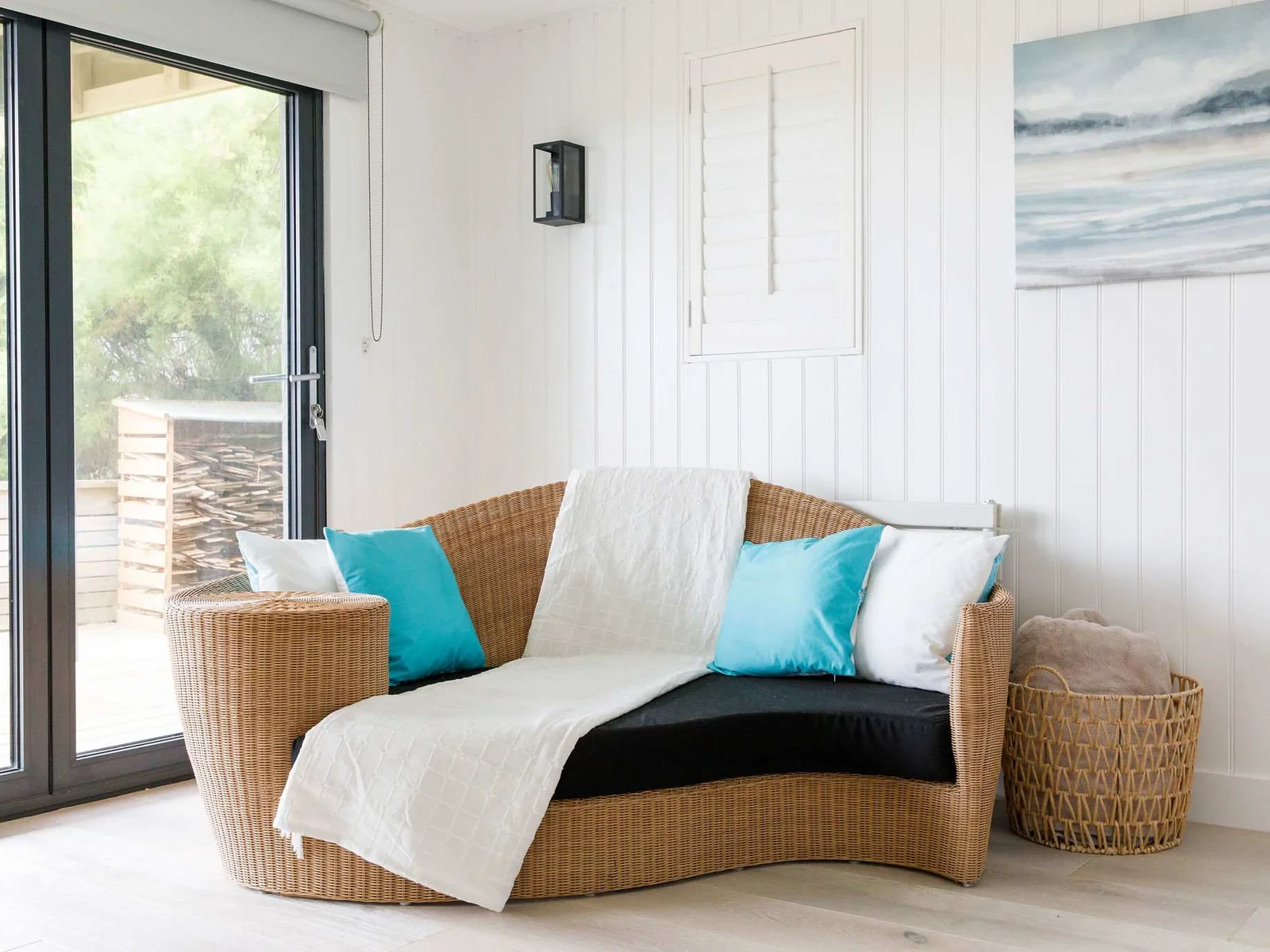 There is a lounging area in the bedroom, perfect for a morning coffee overlooking outside.