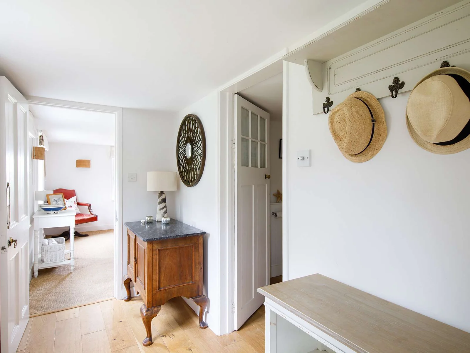 Rustic furniture accents the rustic vintage feel