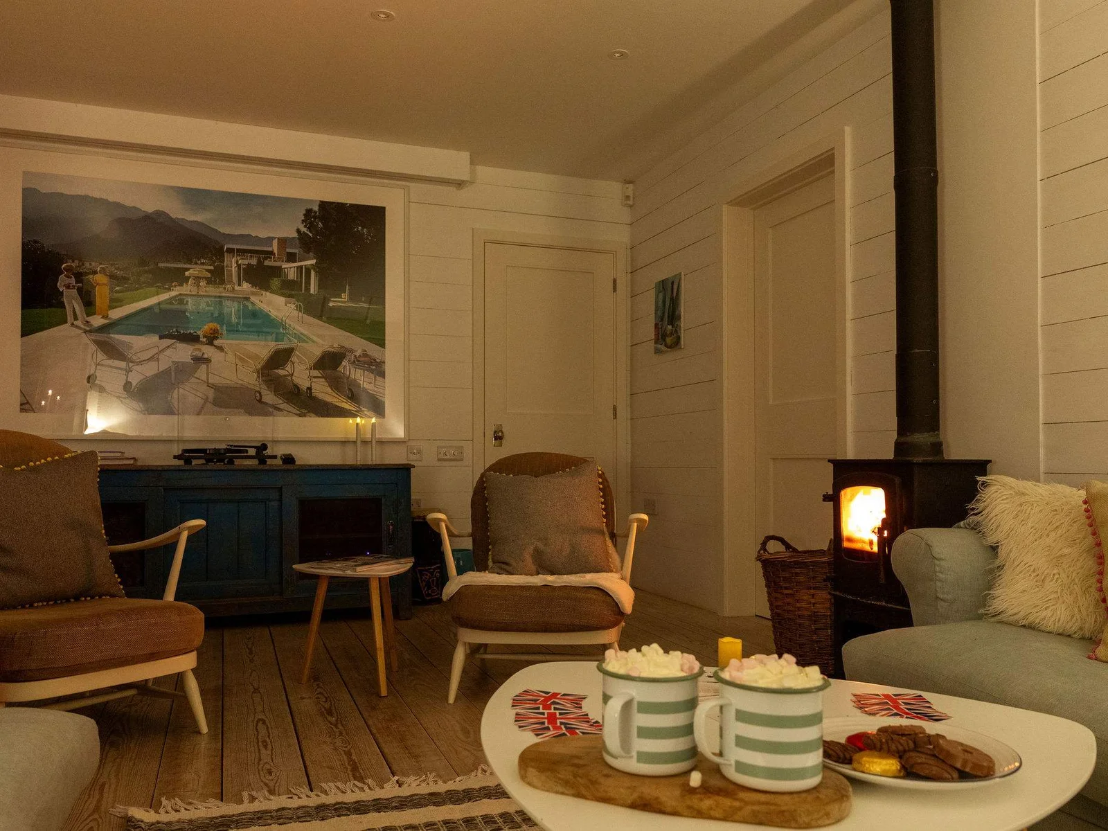 Looking for a winter break? New Coast House offers a cosy seaside retreat, with a log burner, comfy sofas and cosy throws.