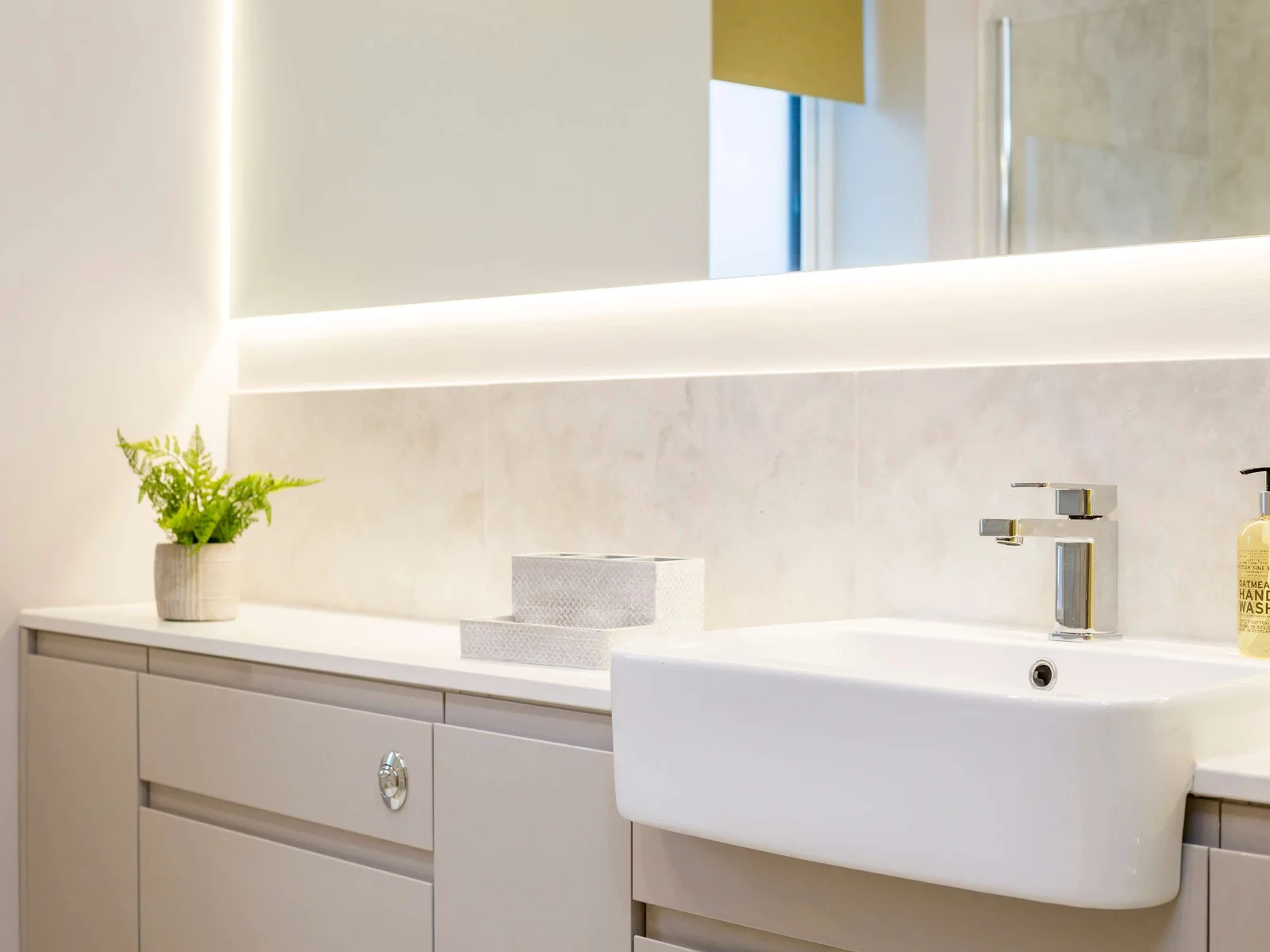 There's no let-up in the style in the bathrooms of this beautiful house.