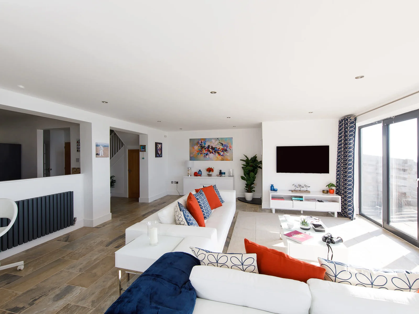 Relax in the beautiful lounge with a good book or family film.
